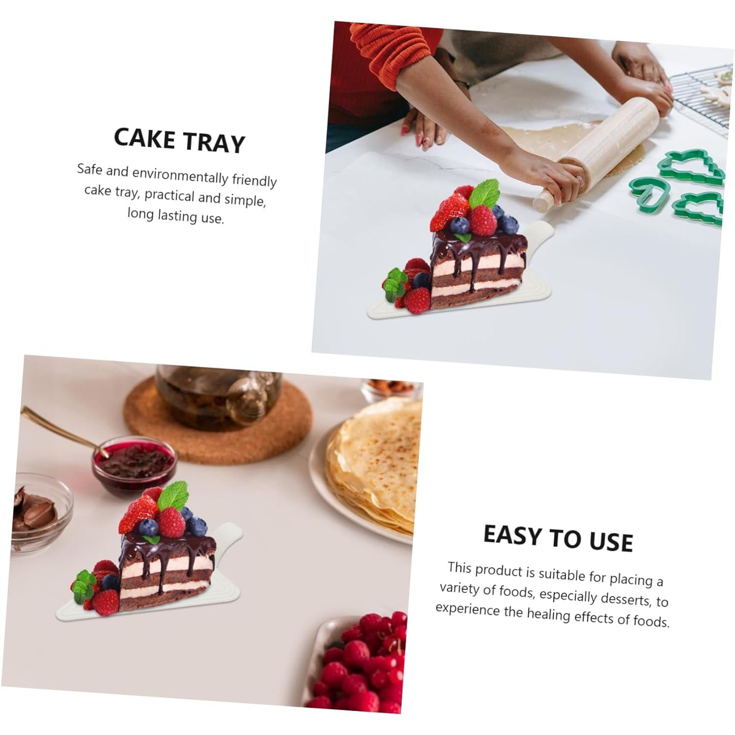 Disposable Plastic Acrylic Triangle Mini Cake Board 118x78mm 20Pack