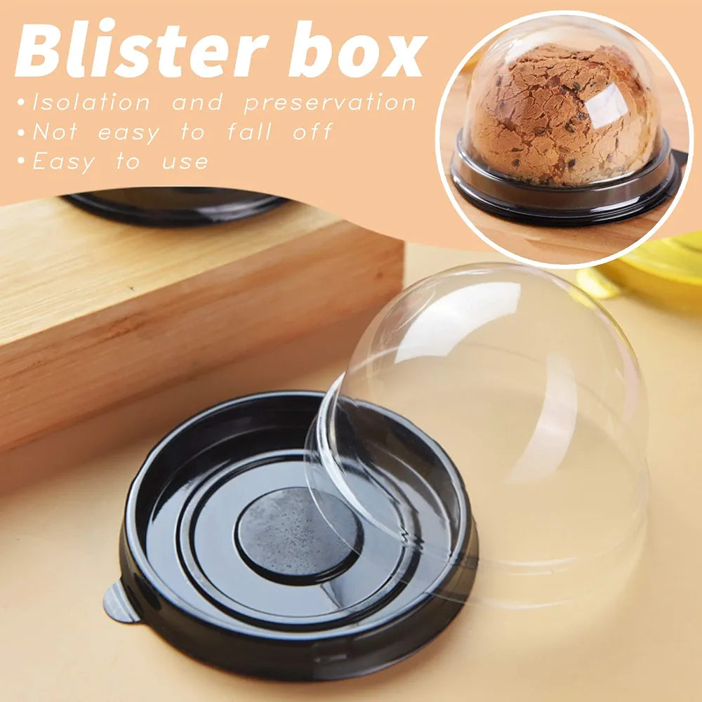 Disposable Mini Dessert Cupcake Dome Round with Base 7cm 10pack