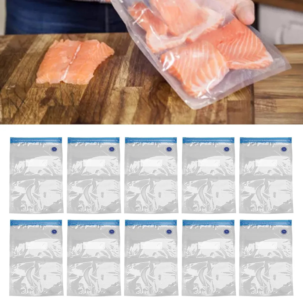 Food Grade Vacuum Seal Storage Bag with Air Valve Evacuation 10pack