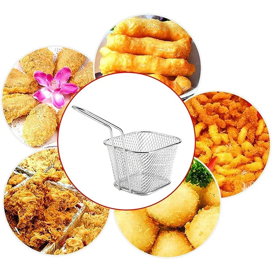 EH French Fry Chip Serving Basket Silver Large 22425