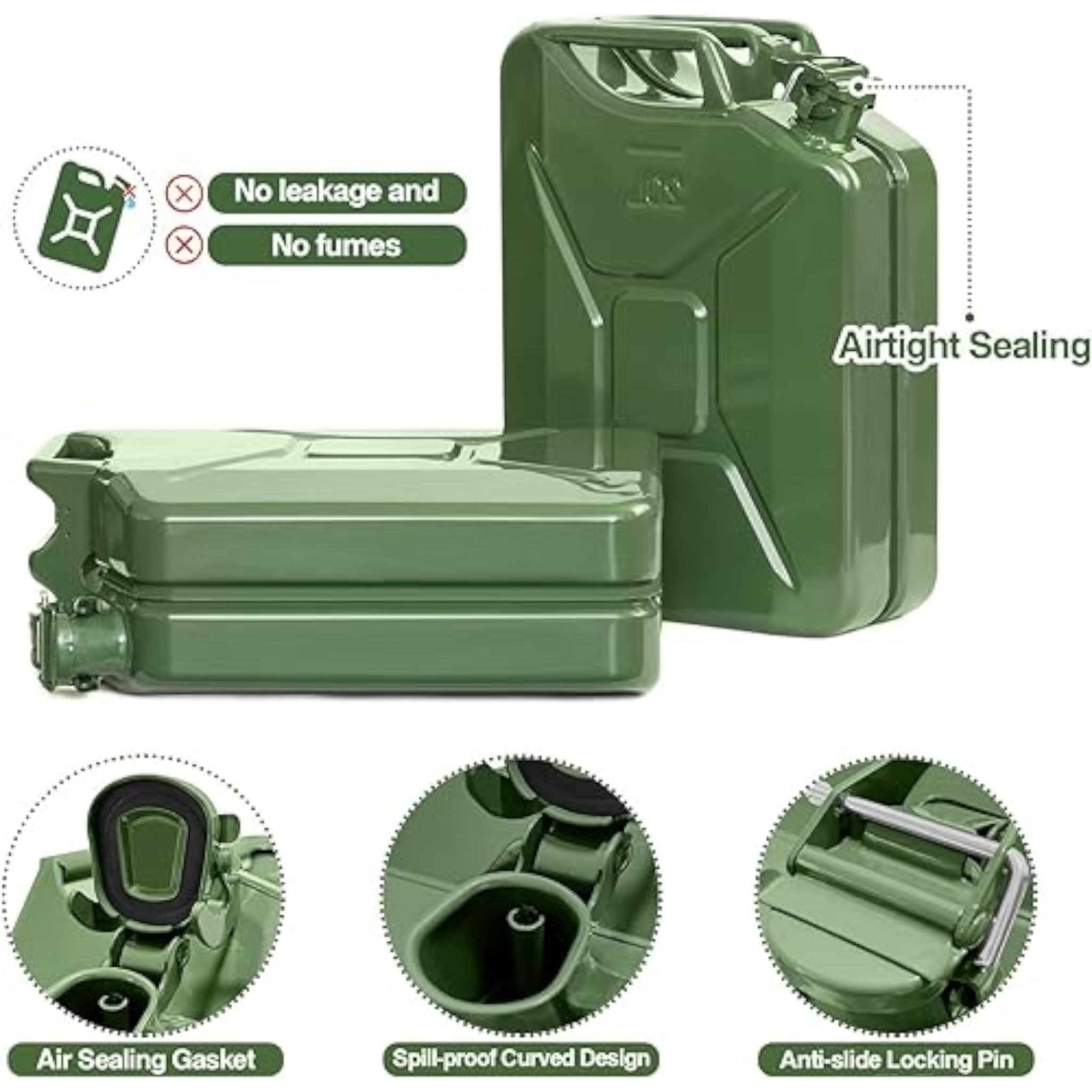 20L Fuel Jerry Can Metal - Portable