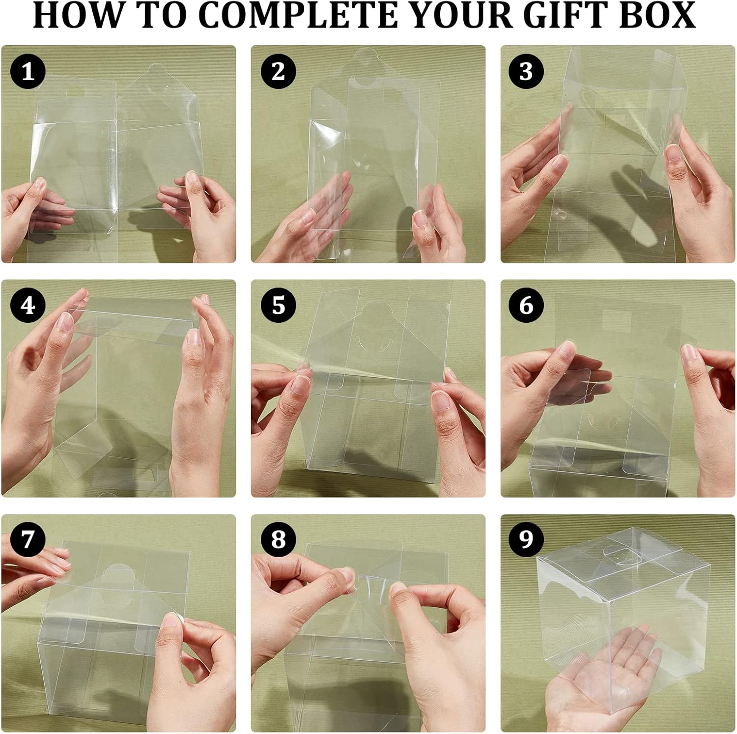 PVC Cube Gift Boxes Transparent Open 1-Side 12pack