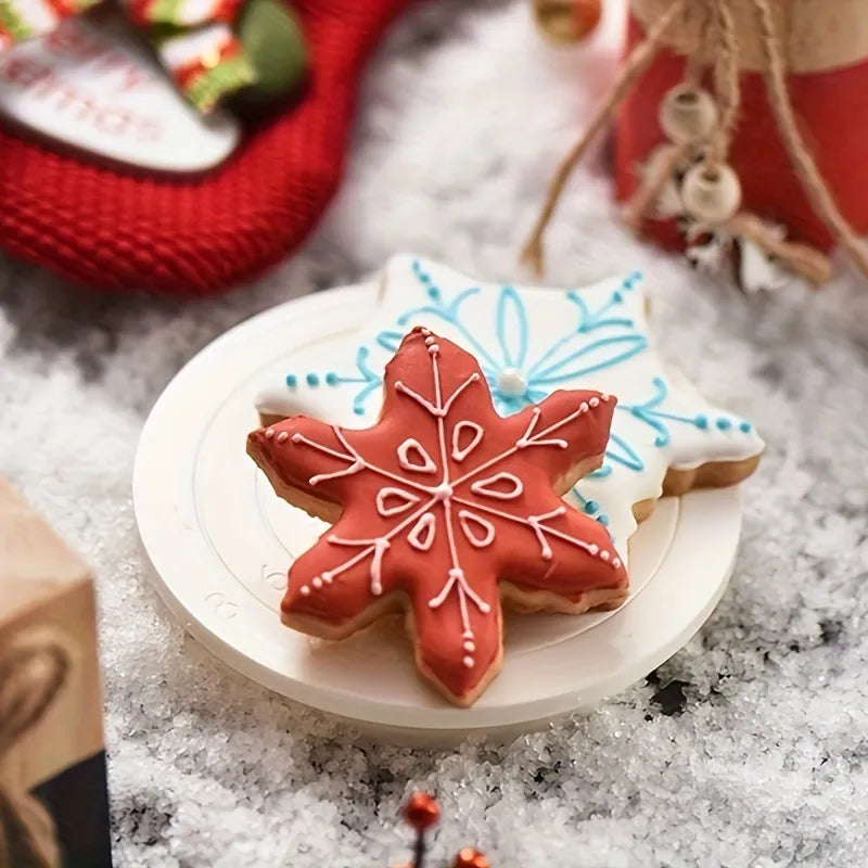 Mini Cookies Decorating Turntable with Stand 12.4x1.8cm Plastic Non-Slip