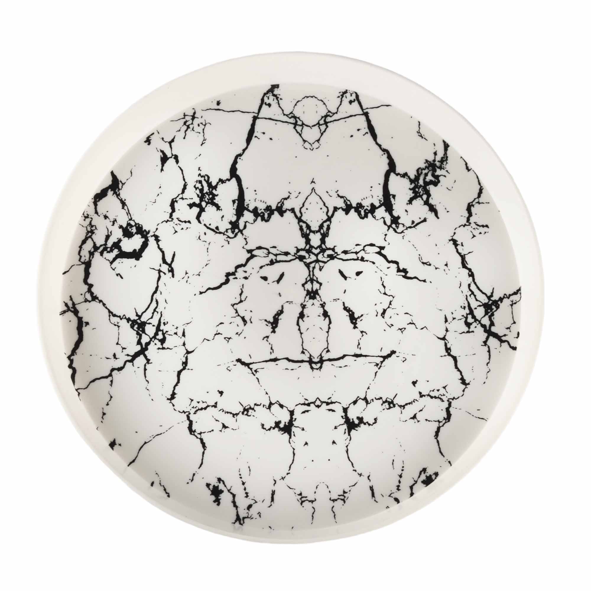 Designer Serving Tray Round Plastic 30cm