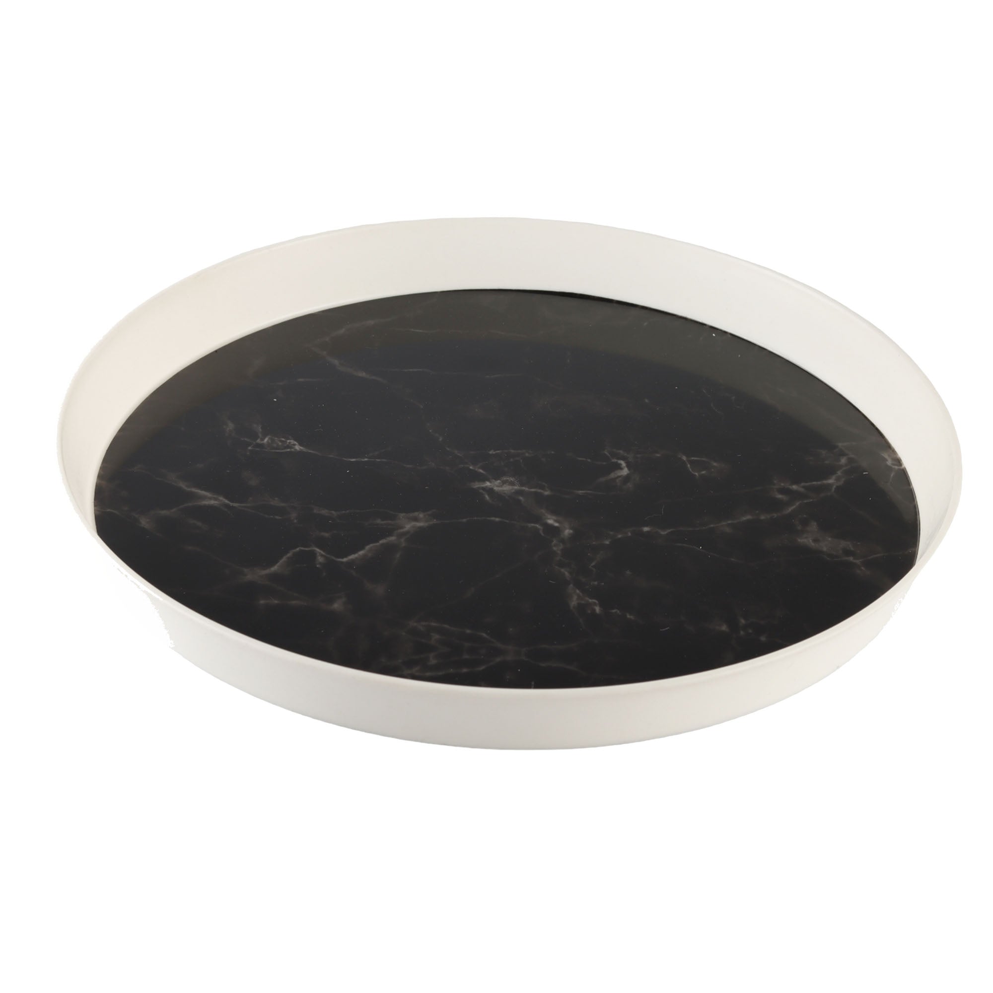 Designer Serving Tray Round Plastic 30cm