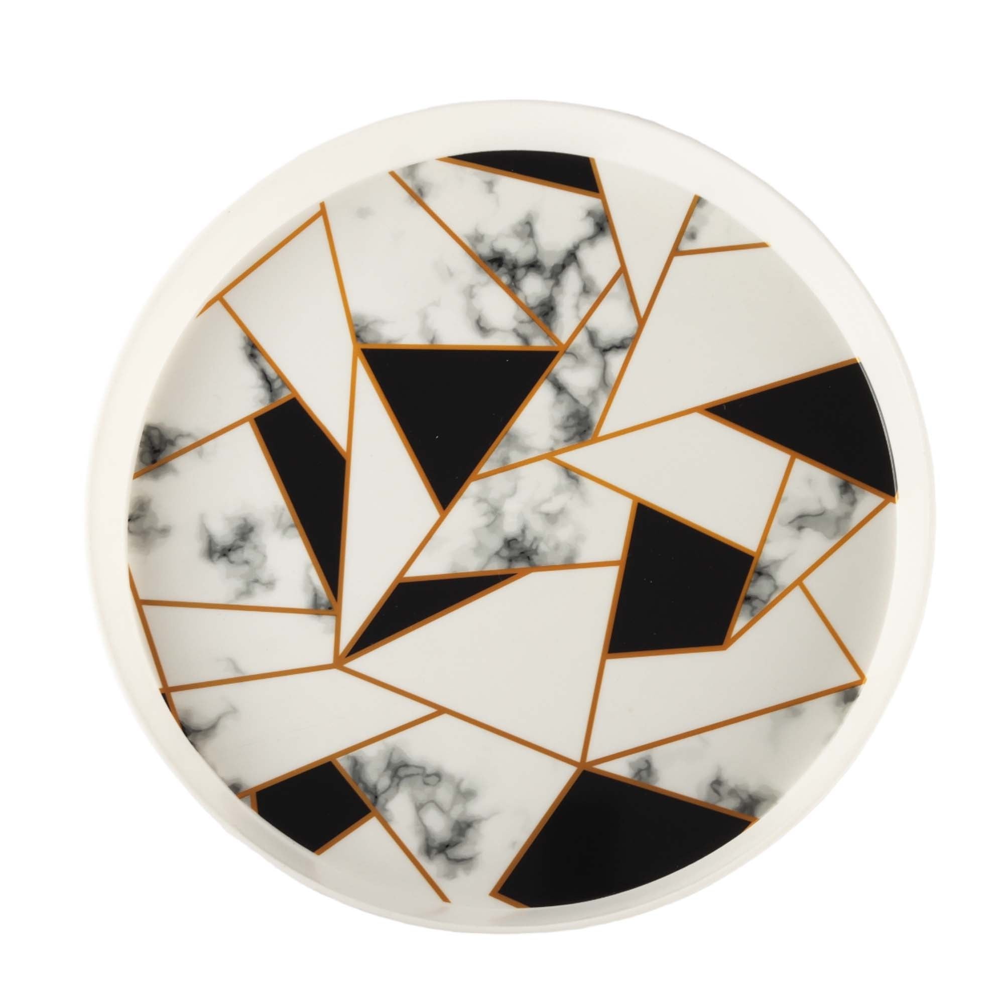 Designer Serving Tray Round Plastic 30cm