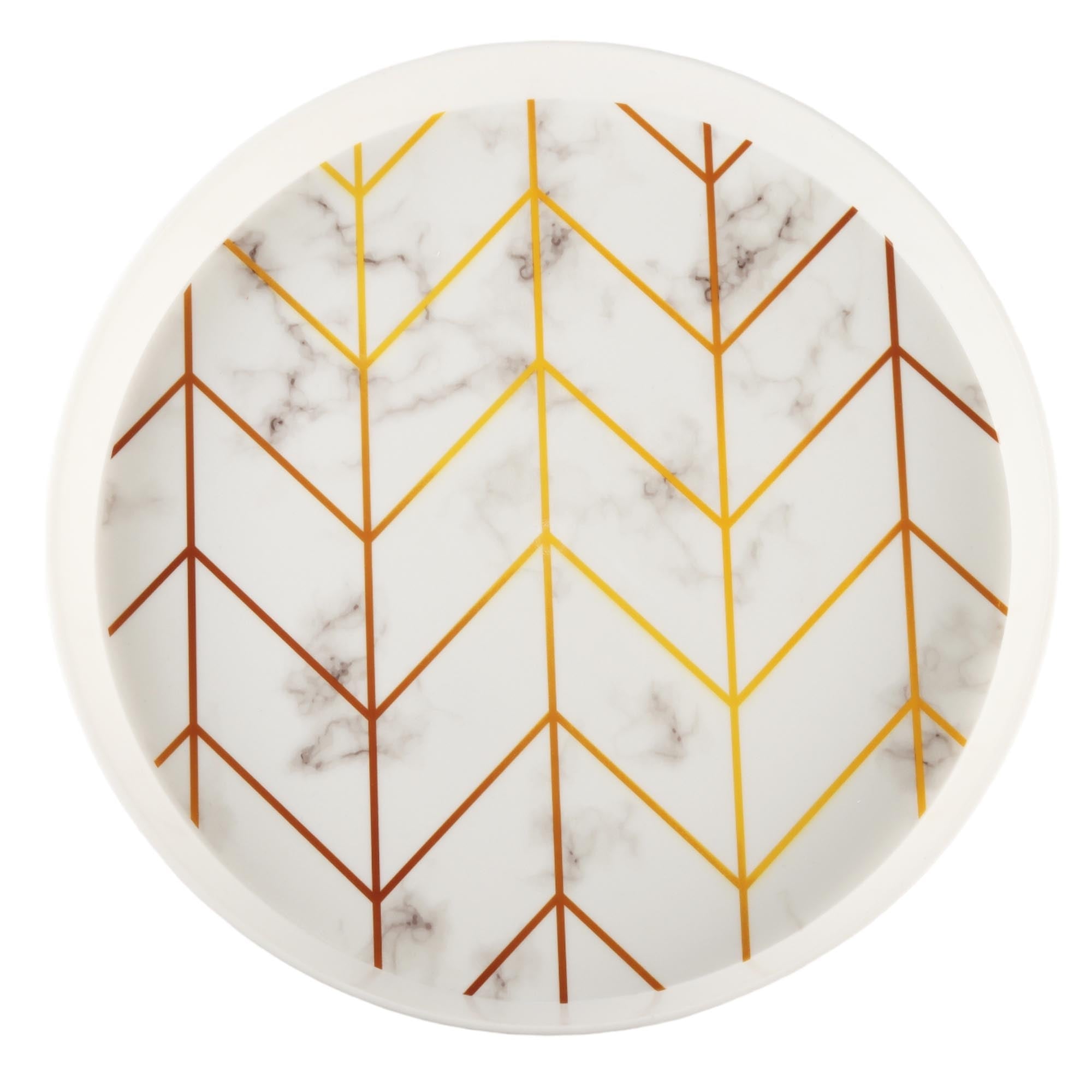 Designer Serving Tray Round Plastic 30cm