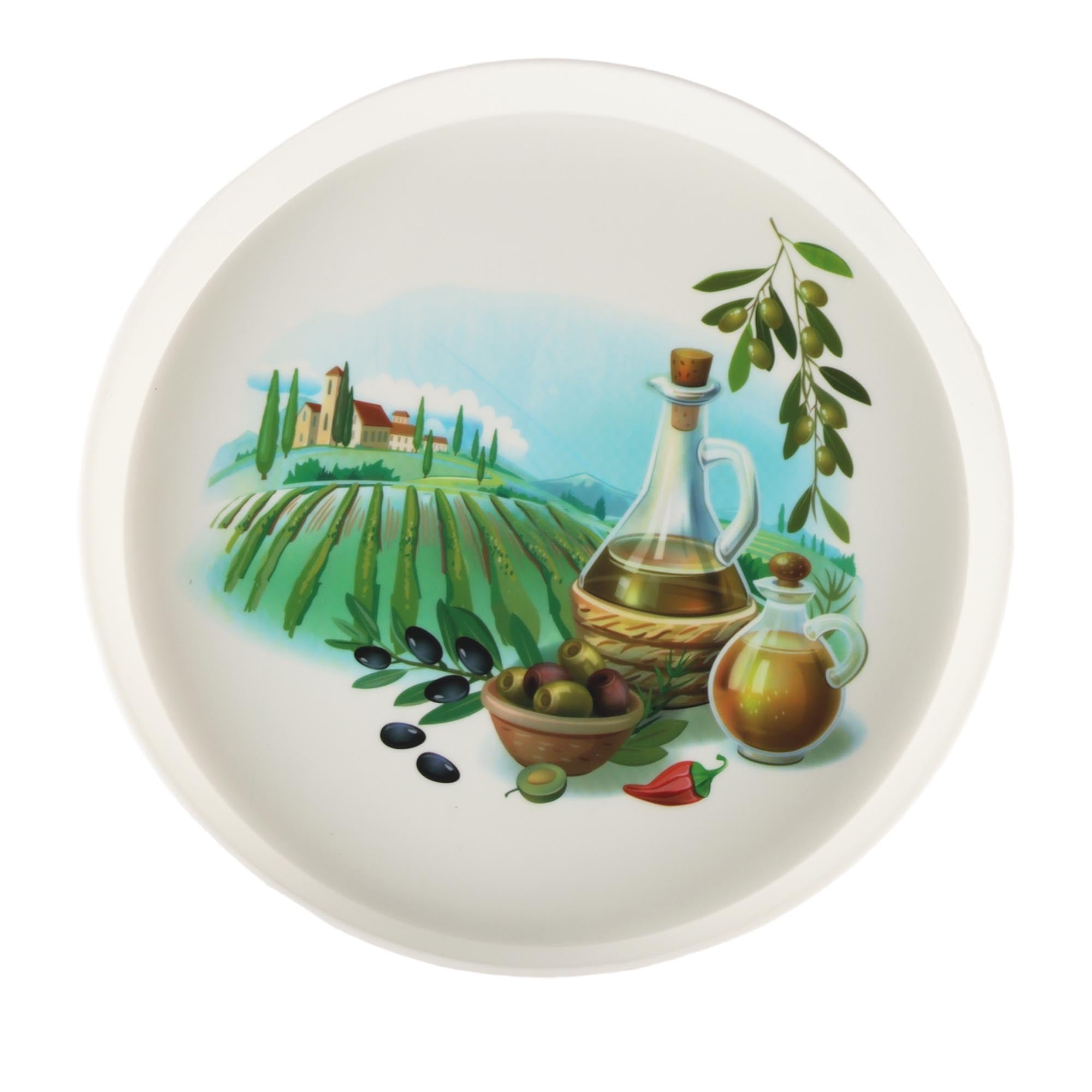 Designer Serving Tray Round Plastic 30cm