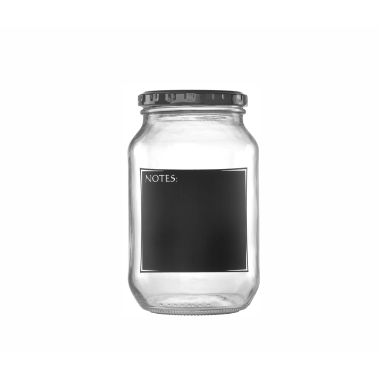 Consol 1L Glass Jar with Black Chalkboard Notes 27279