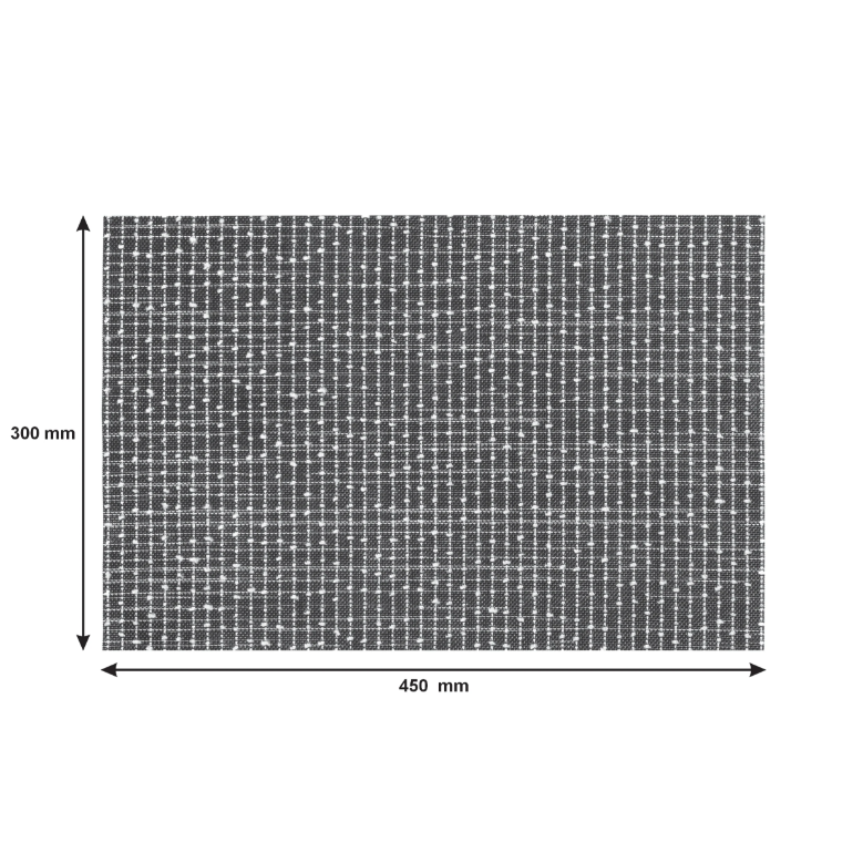 Regent Place mats PVC with Cotton Weave Mottled Black and White Pack Roll