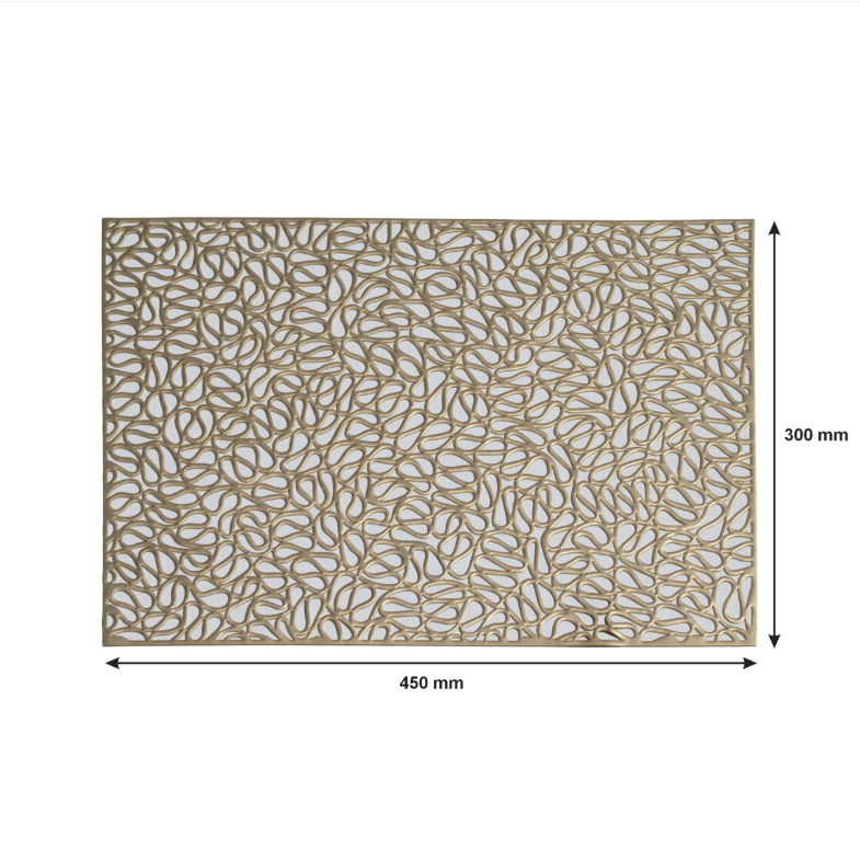 Regent Place Mats Pressed Gold Metallic PVC Roll 4pack