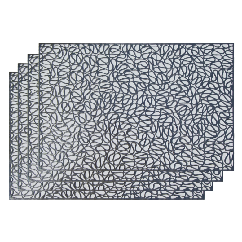Regent Place Mats Pressed Silver Metallic Pvc 4pack Roll