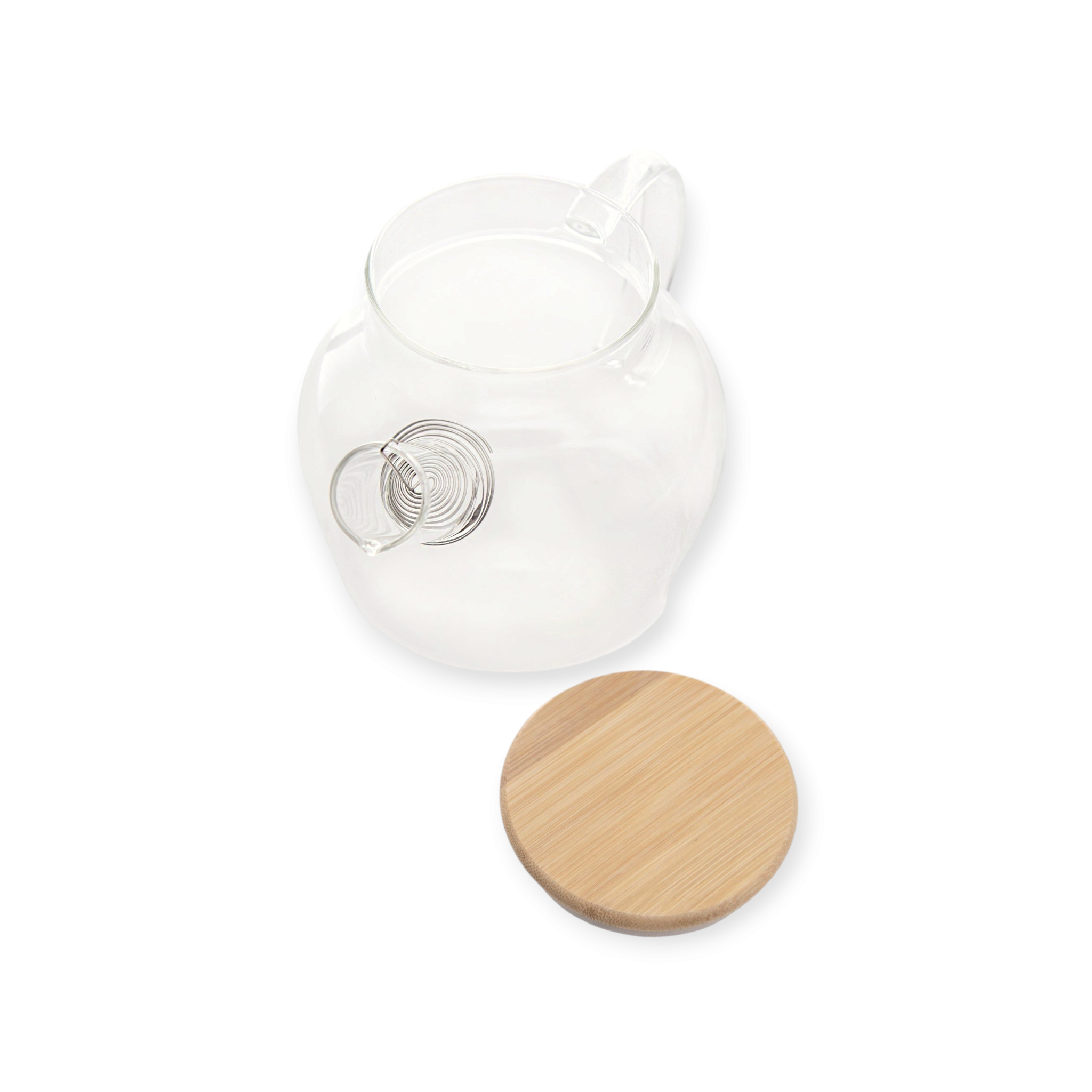 Borisilicate Teapot 1L Traditional Glass with Wooden Lid GL1938