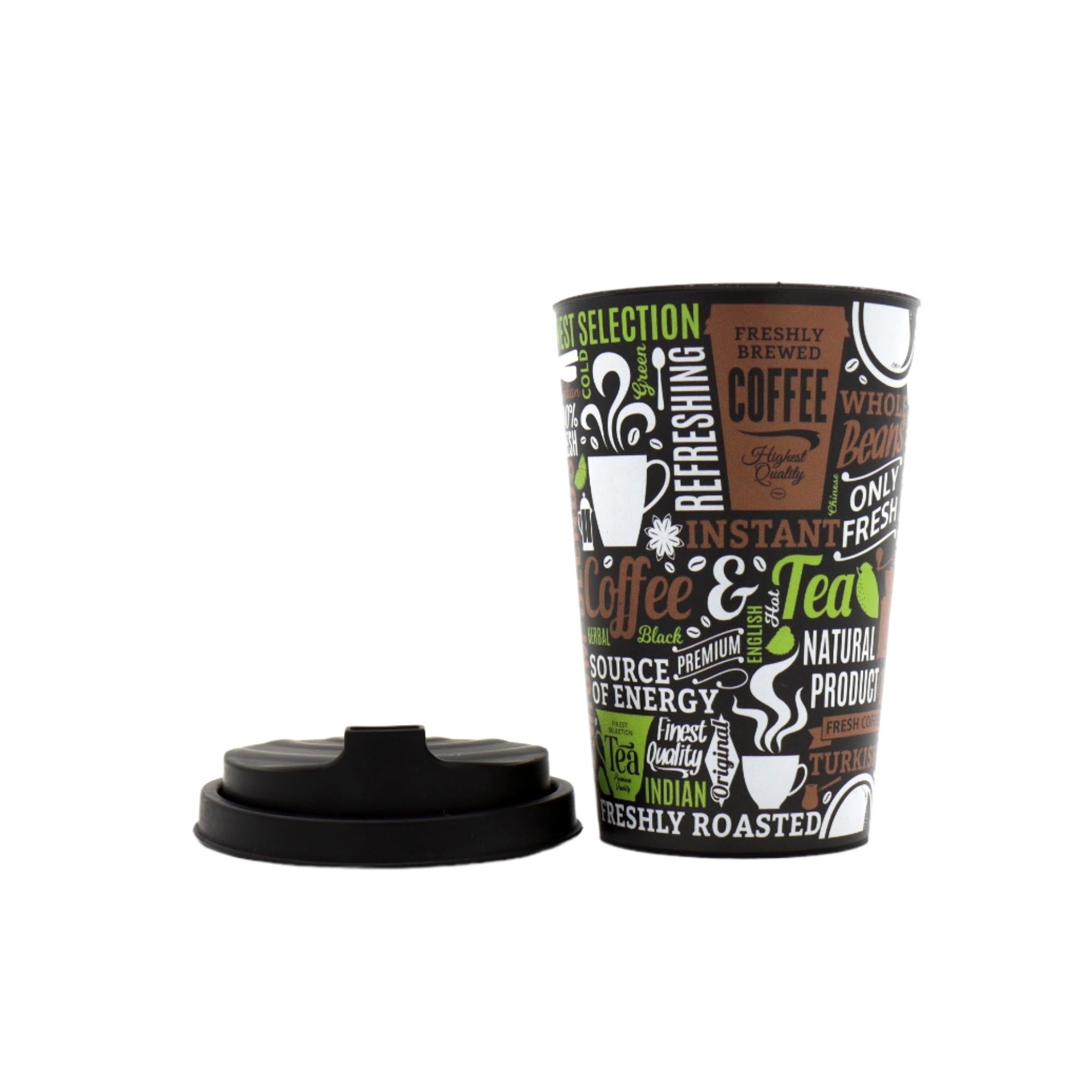 Reusable Takeaway Coffee Cup 340ml Printed Design Coffee&Tea
