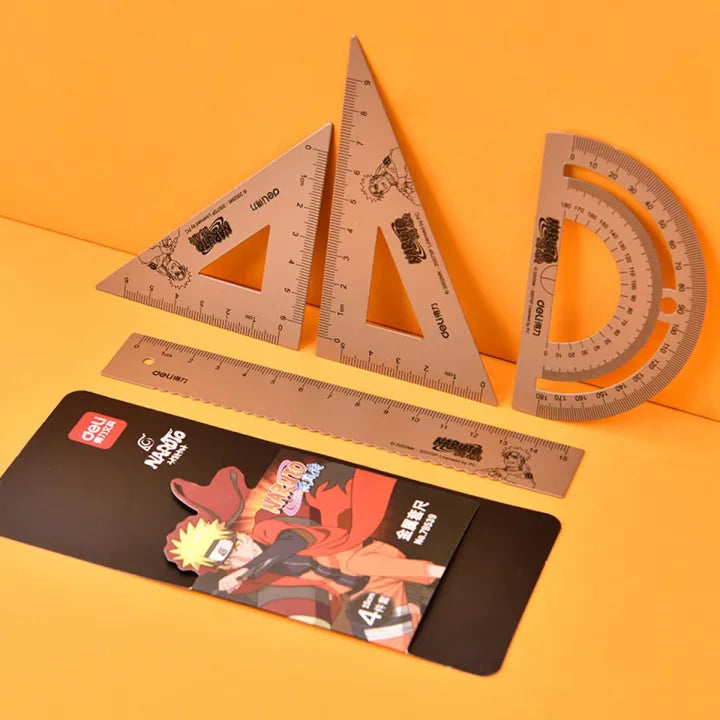 Deli Metal Ruler Drawing Set 15cm Set Silver