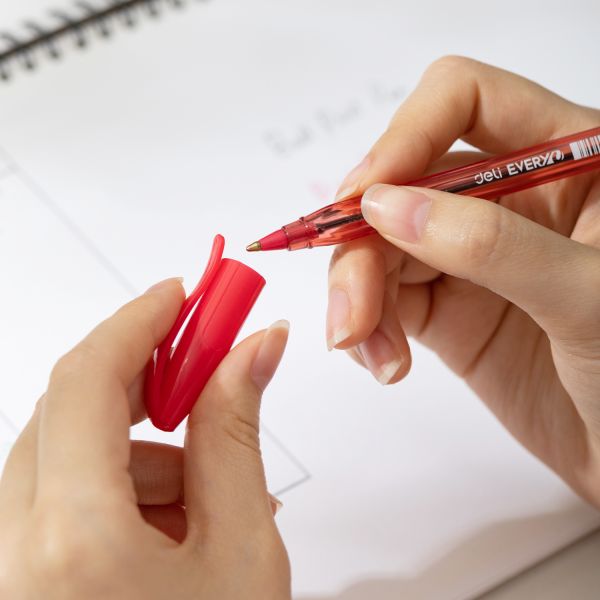 Deli Everyday Ballpoint Pen 1.0mm Red EQ19-RD 1pc