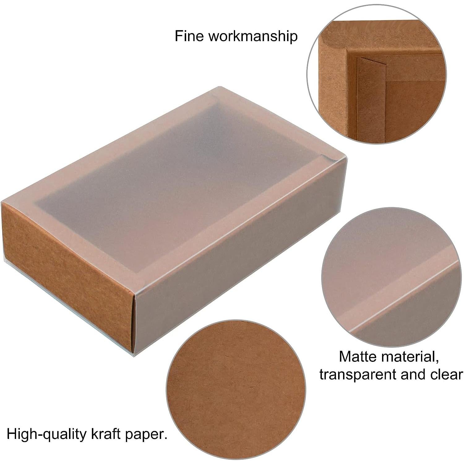 Gift Biscuit Paper Box Kraft with PVC Slide Cover