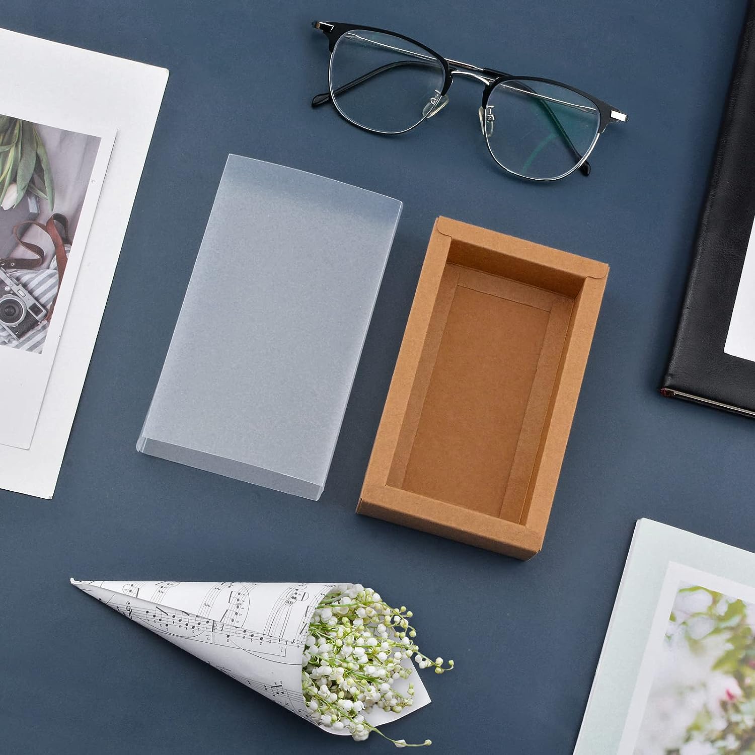 Gift Biscuit Paper Box Kraft with PVC Slide Cover