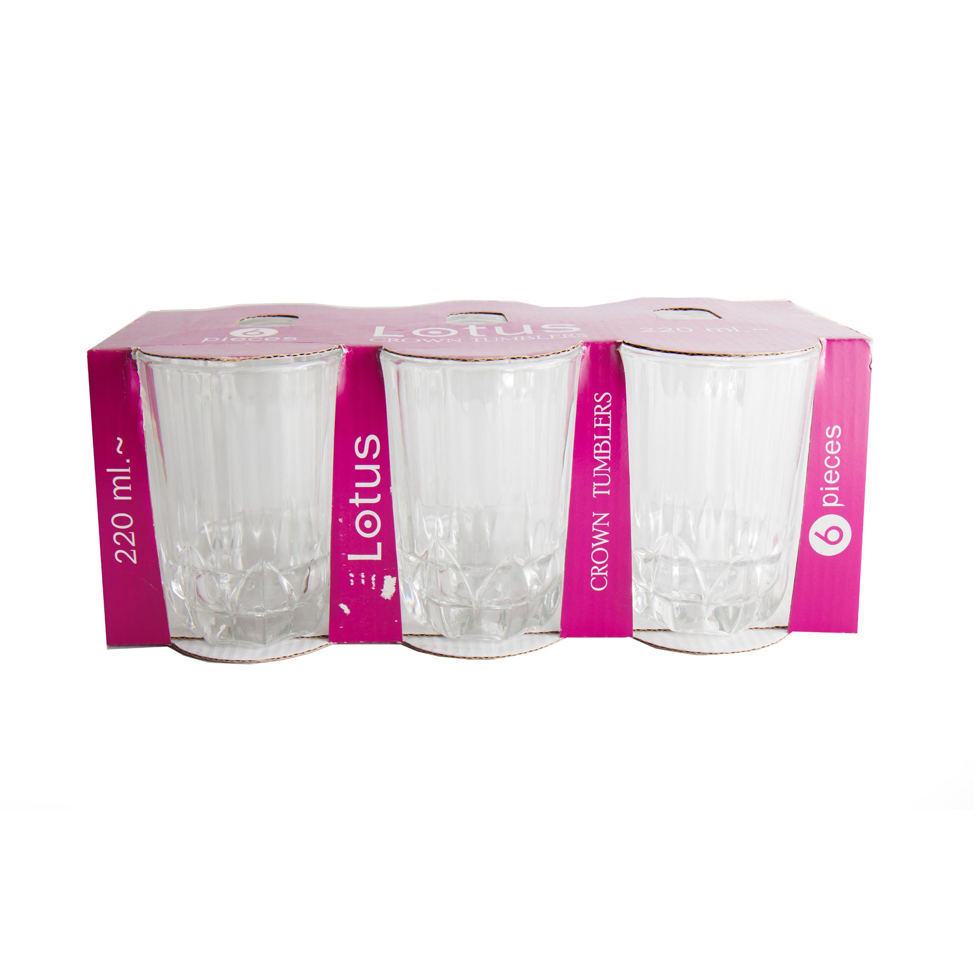 Crown Glass Tumbler 220ml Set 6pack SWTM039B