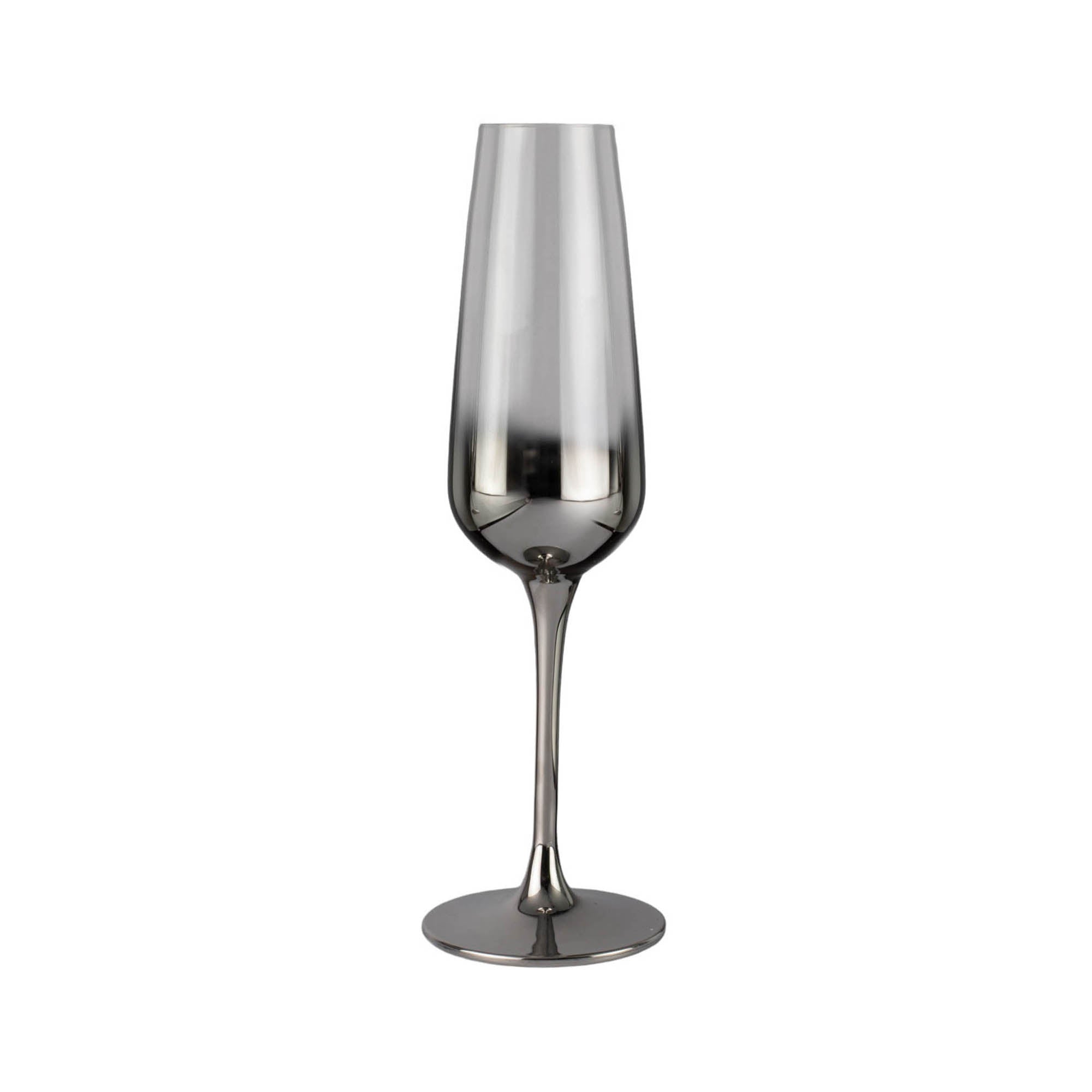 Glass Tumbler Stemmed Silver Champagne