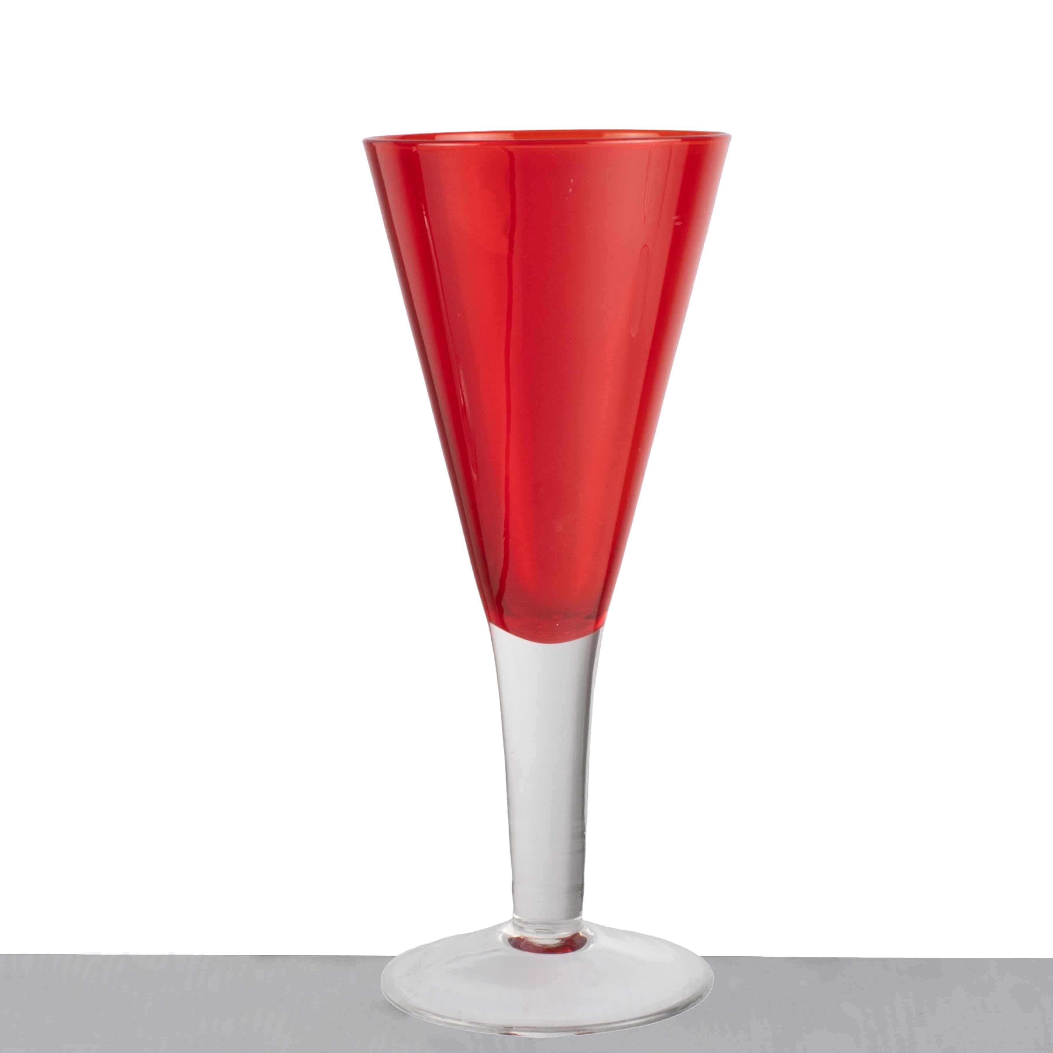 Glass Stemmed Tumbler Red 9x9x22cm Wine WGL427