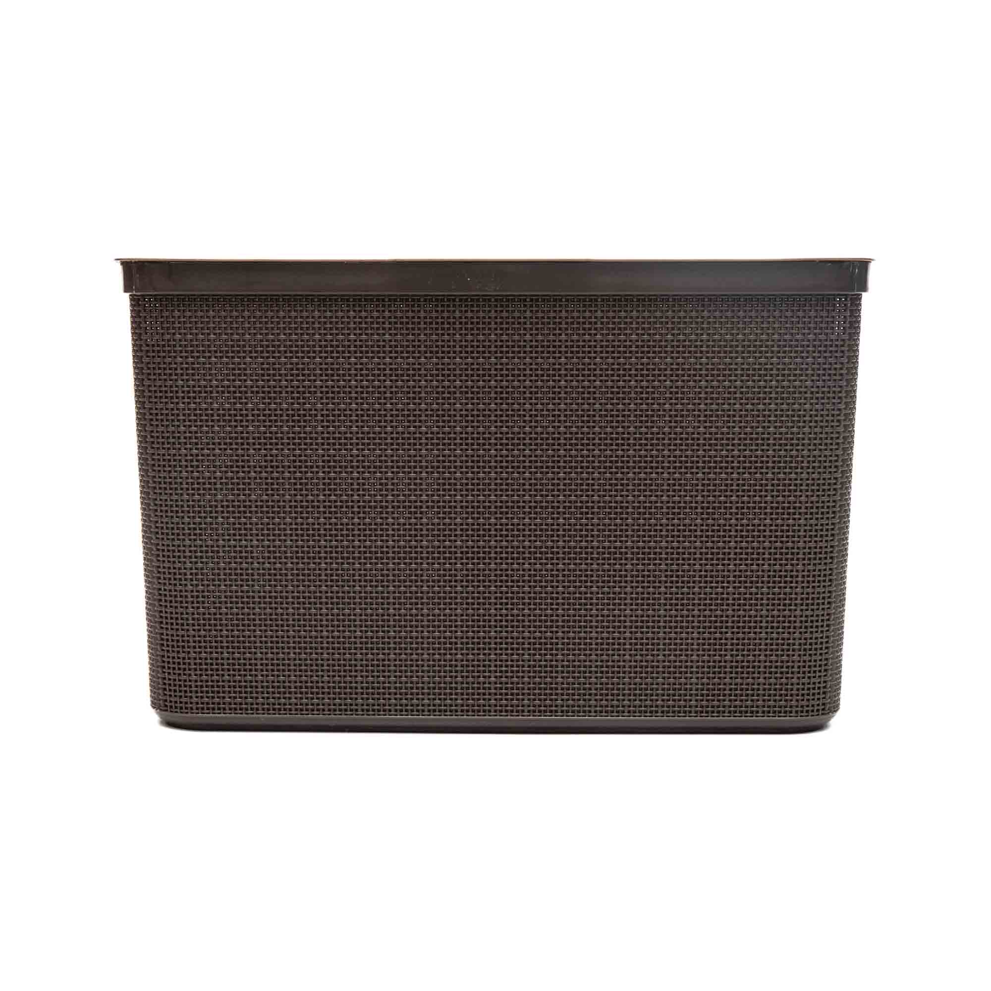 Nu Ware Plastic Laundry Basket Hessian Design 25L 47.5x28x29.5cm