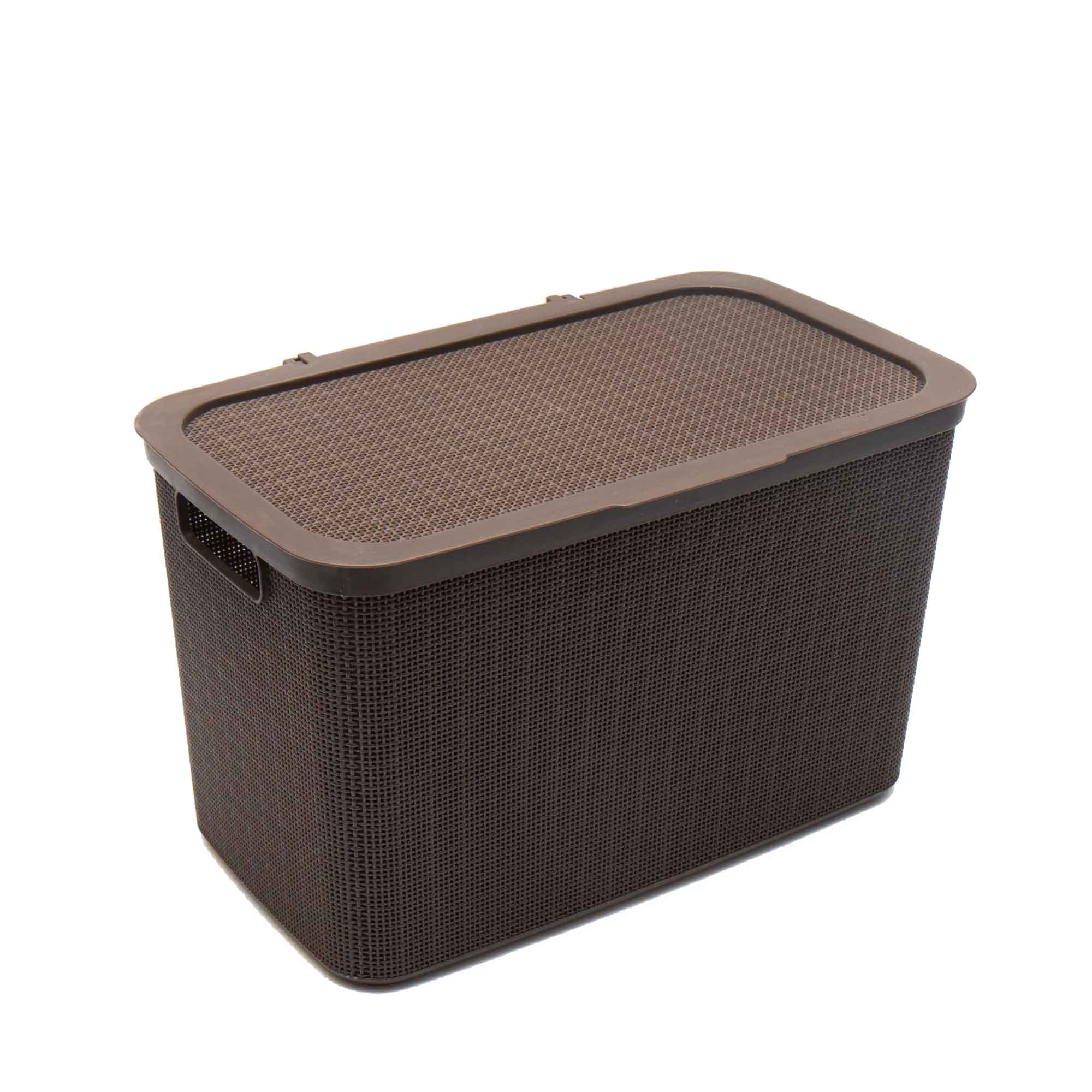Nu Ware Plastic Laundry Basket Hessian Design 25L 47.5x28x29.5cm