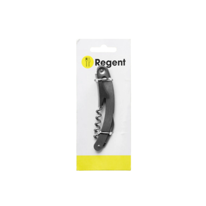 Regent Bottle Opener & Corkscrew - Kitchen Waiters Friend Flat Stainless Steel 21732