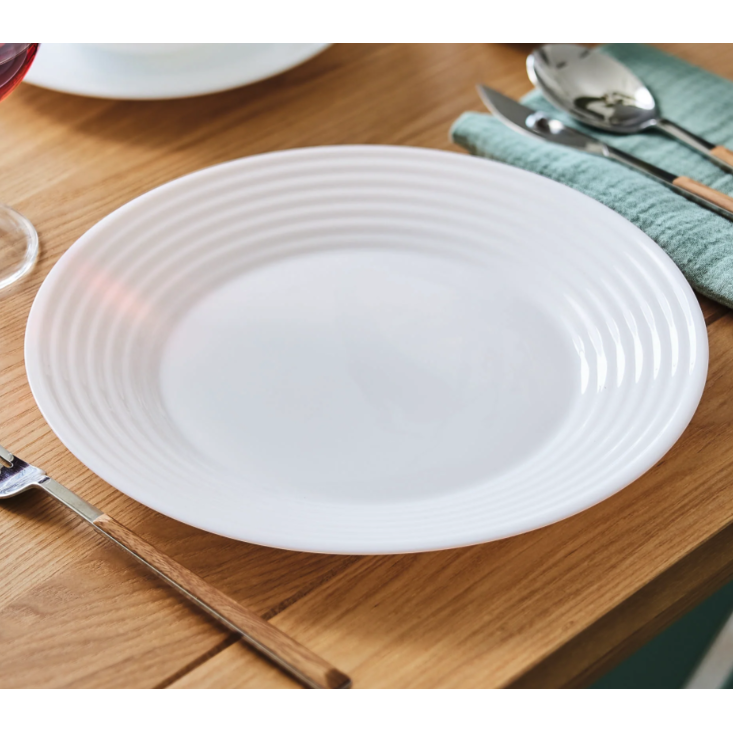 Luminarc Stairo Large Dinner Plate 27cm White Tempered Glass 39987