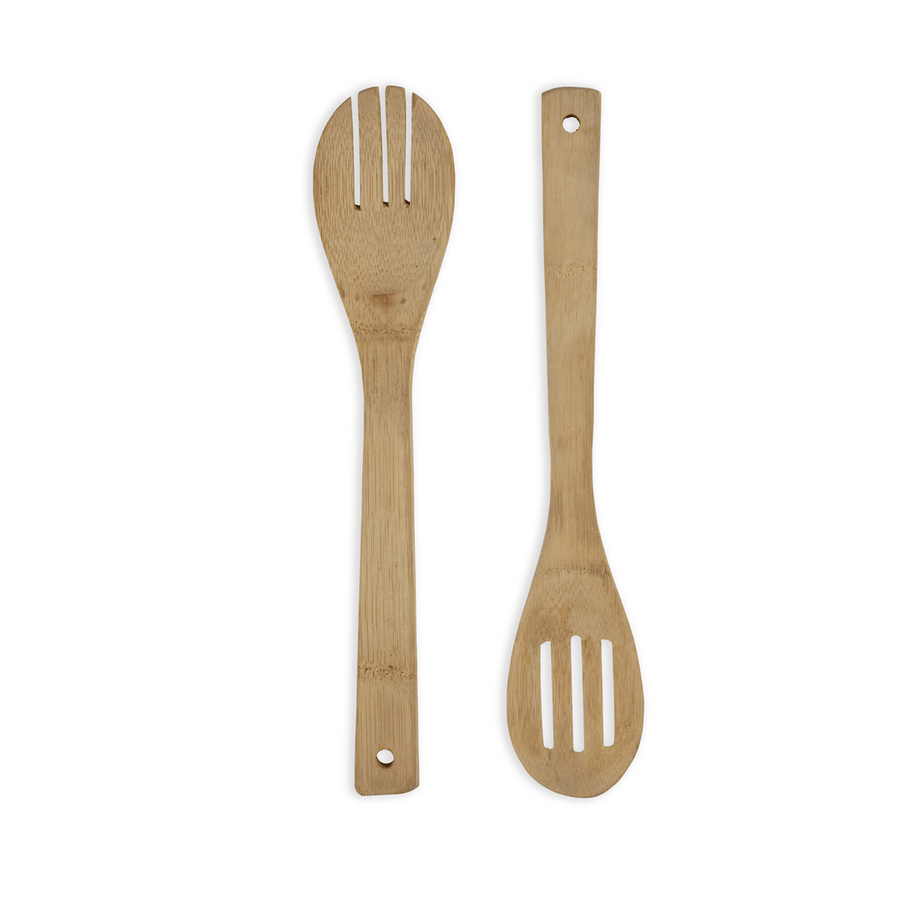 Salad Bowl Set with Bamboo Lid and Spoons