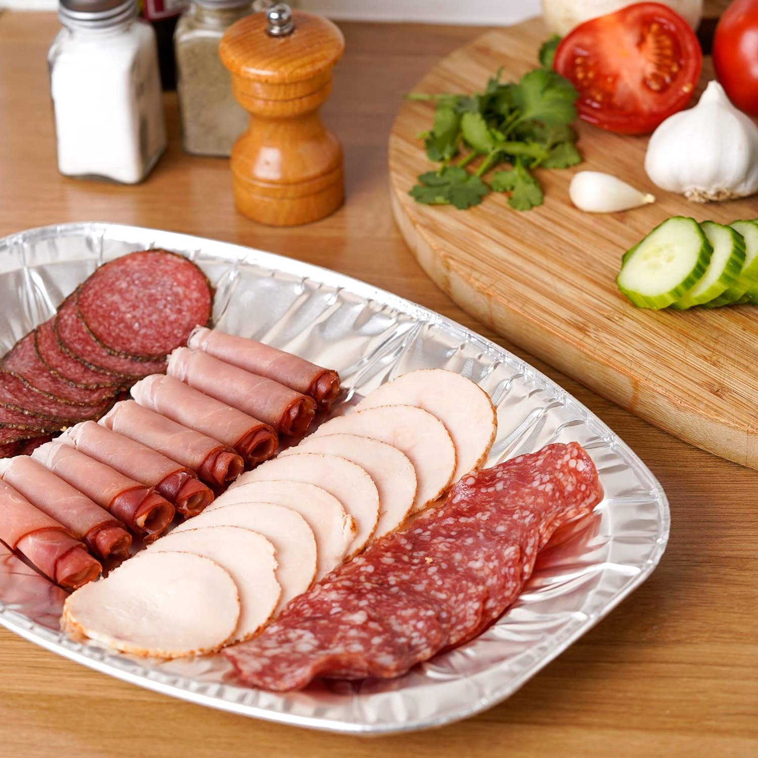 Aluminium Oval Catering Serving Tray with Dome 385x260x21mm