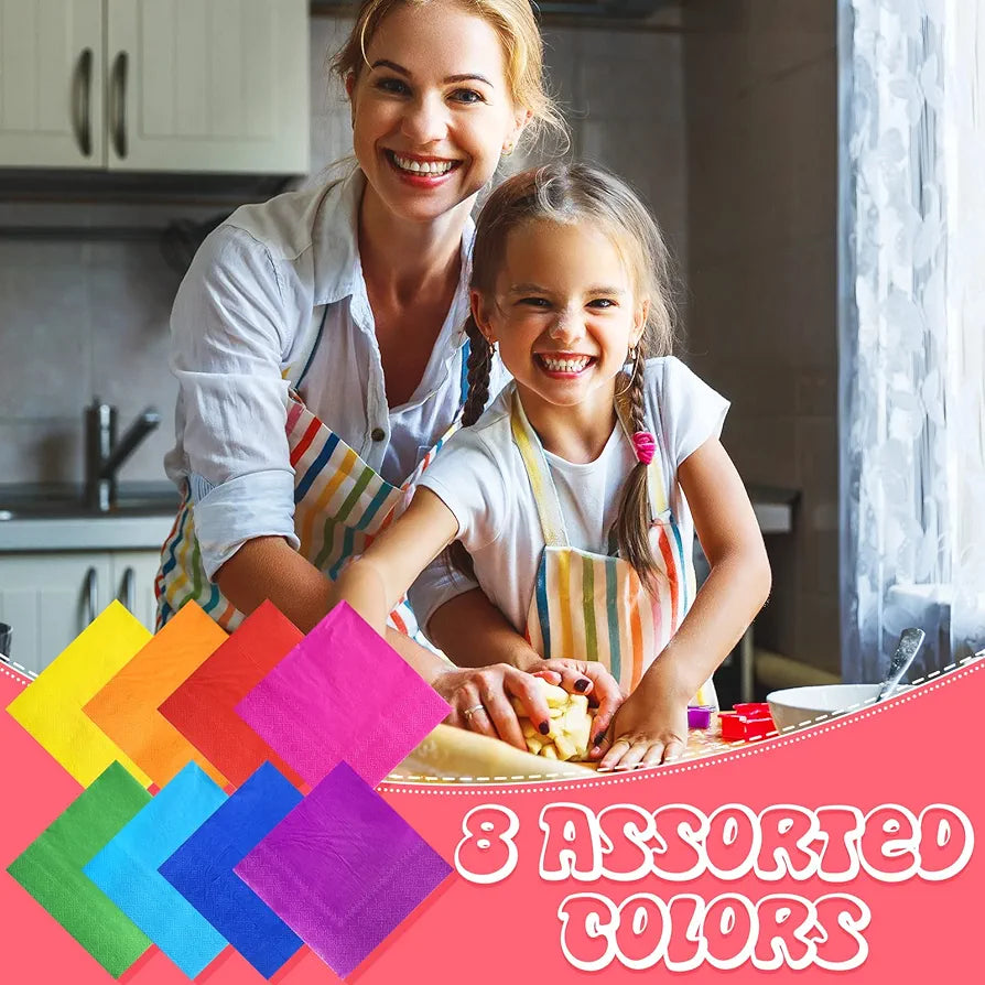 Luncheon Plain Cocktail Paper Serveittes 2ply Soild Colour 25x25cm 20pack