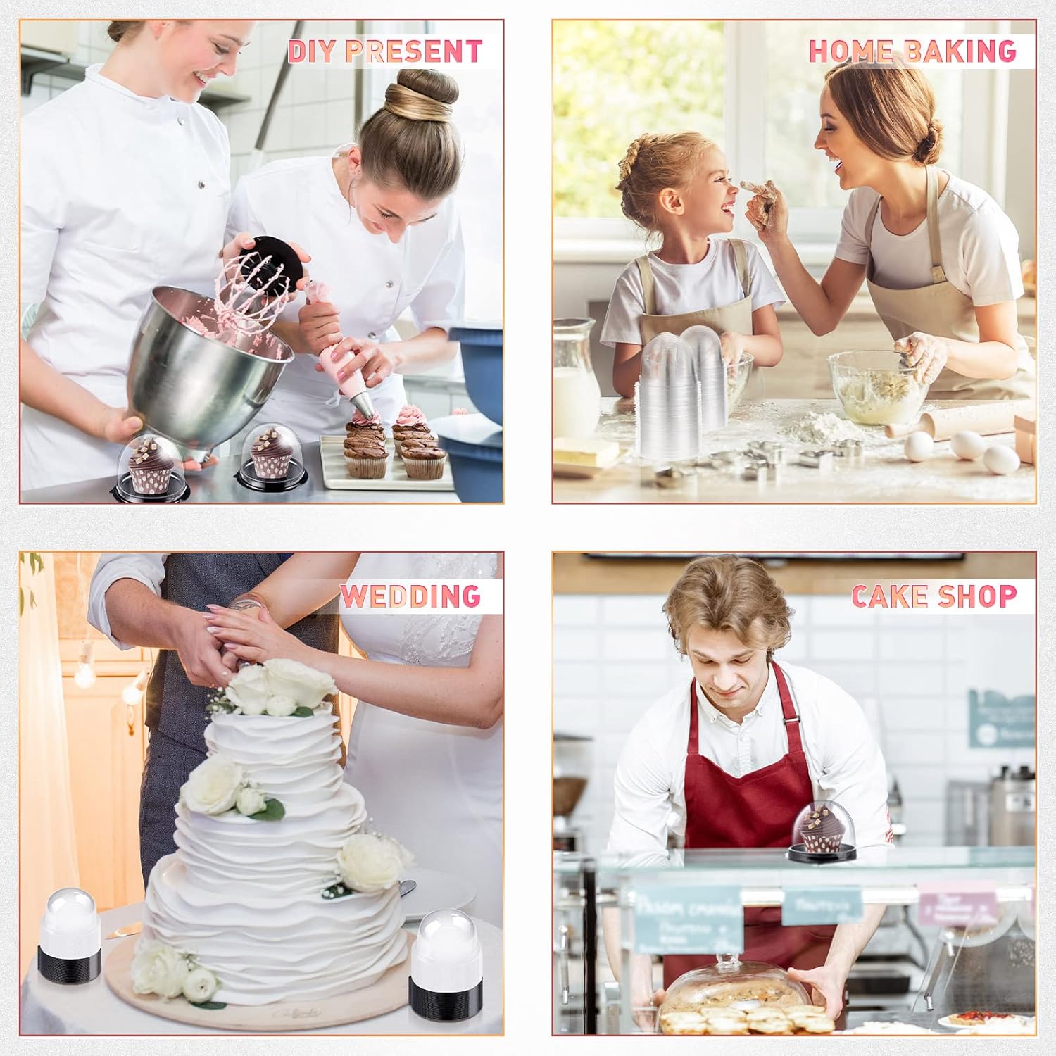 Mini Dessert Cupcake Dome & Base 10pack