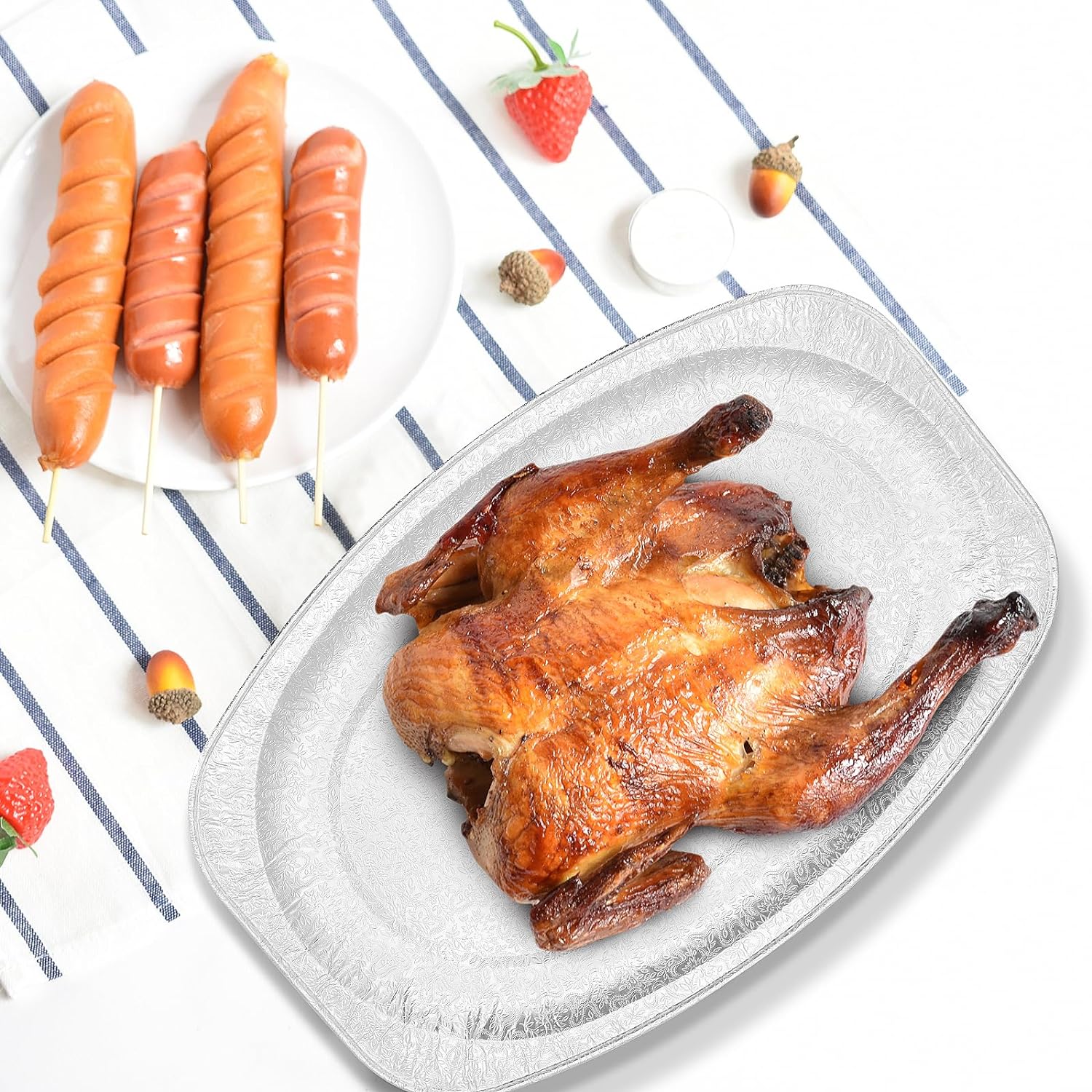 Aluminium Oval Catering Serving Tray with Dome 385x260x21mm