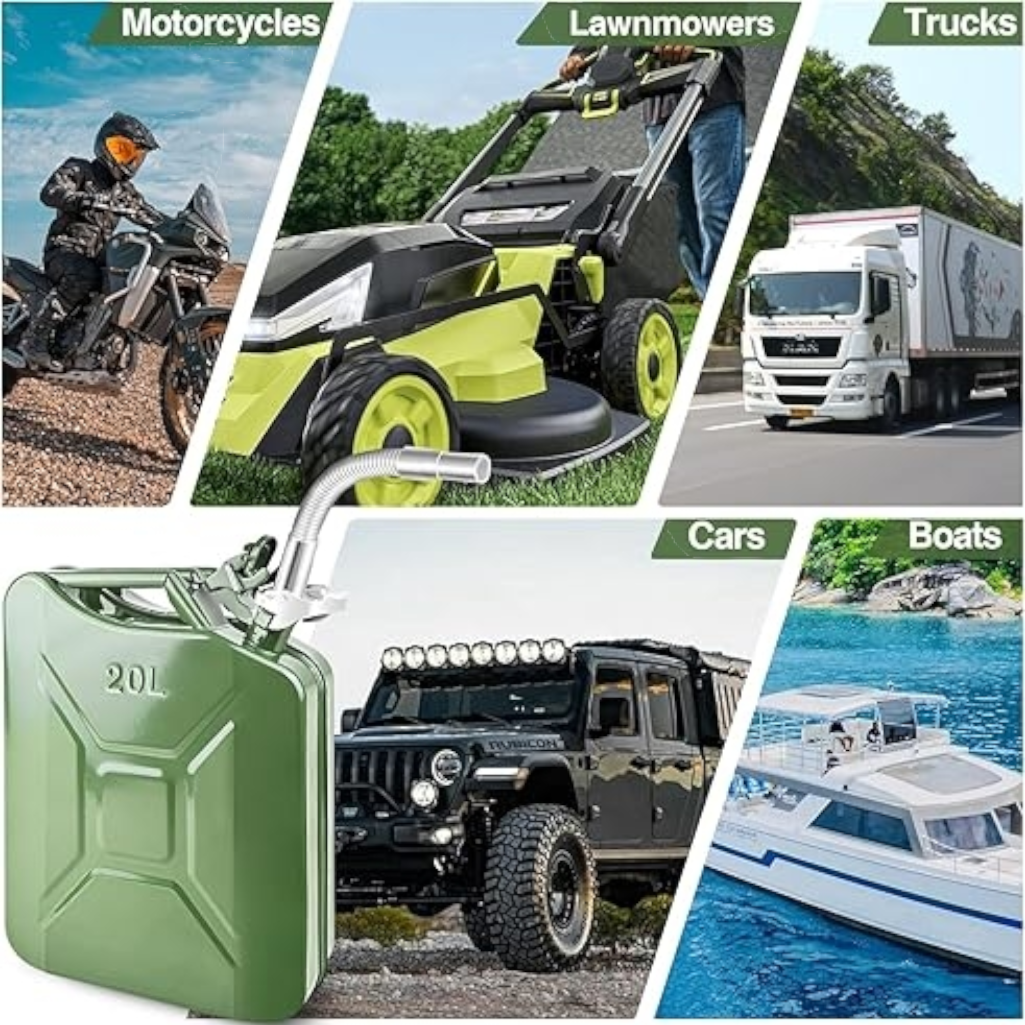 20L Fuel Jerry Can Metal - Portable