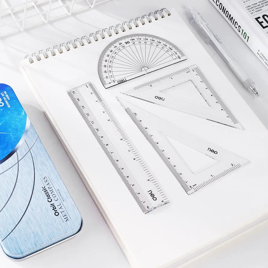 Deli Maths Set Metal Box 9pc Set