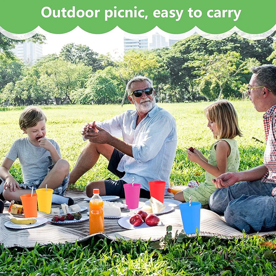 Rainbow Plastic Tumbler Set 200ml Reusable 6pack