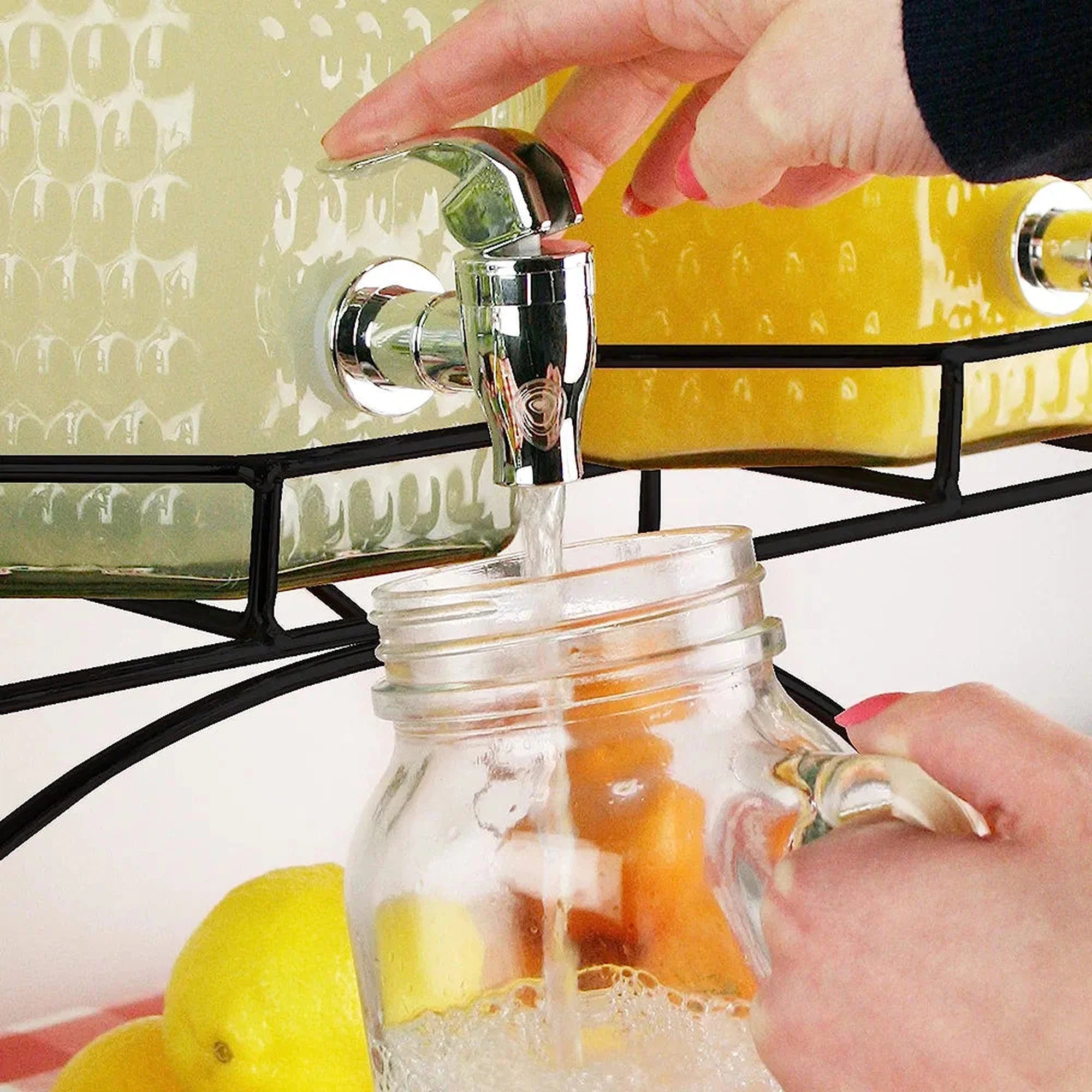 Beverage Dispenser 3L Glass 3pc Set with Stand 530