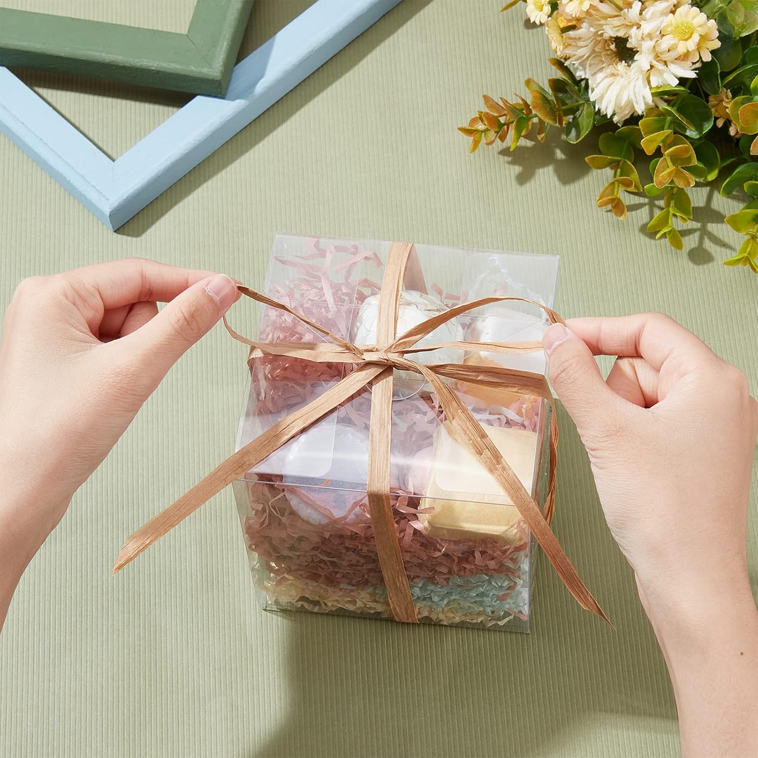 PVC Cube Gift Boxes Transparent Open 1-Side 12pack