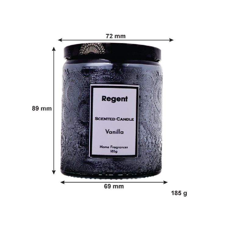 Regent Scented Candles Vanilla In Emboss Glass Jar with Assorted Lid 185g 1pc