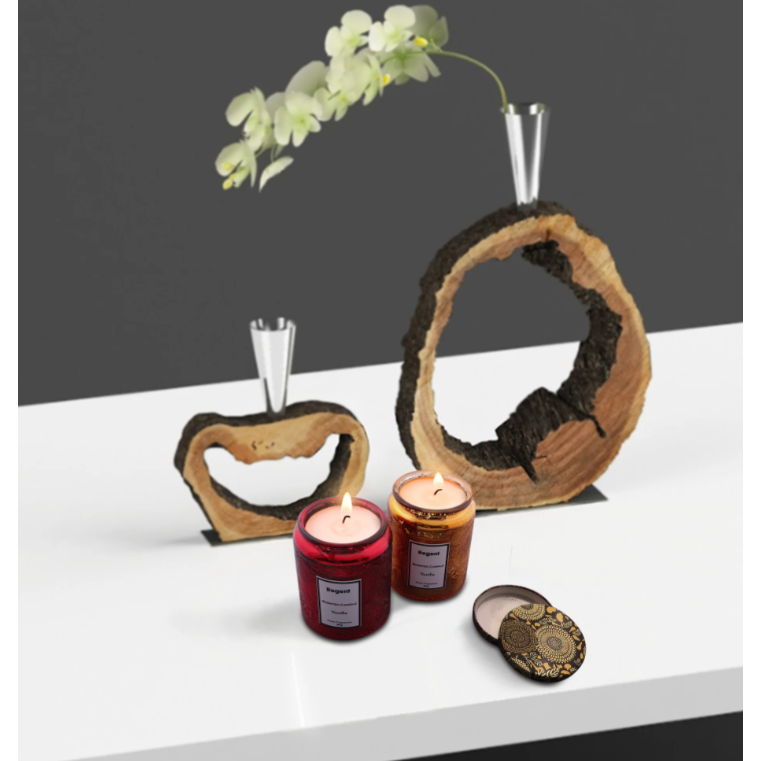 Regent Scented Candles Vanilla In Emboss Glass Jar with Assorted Lid 185g 1pc