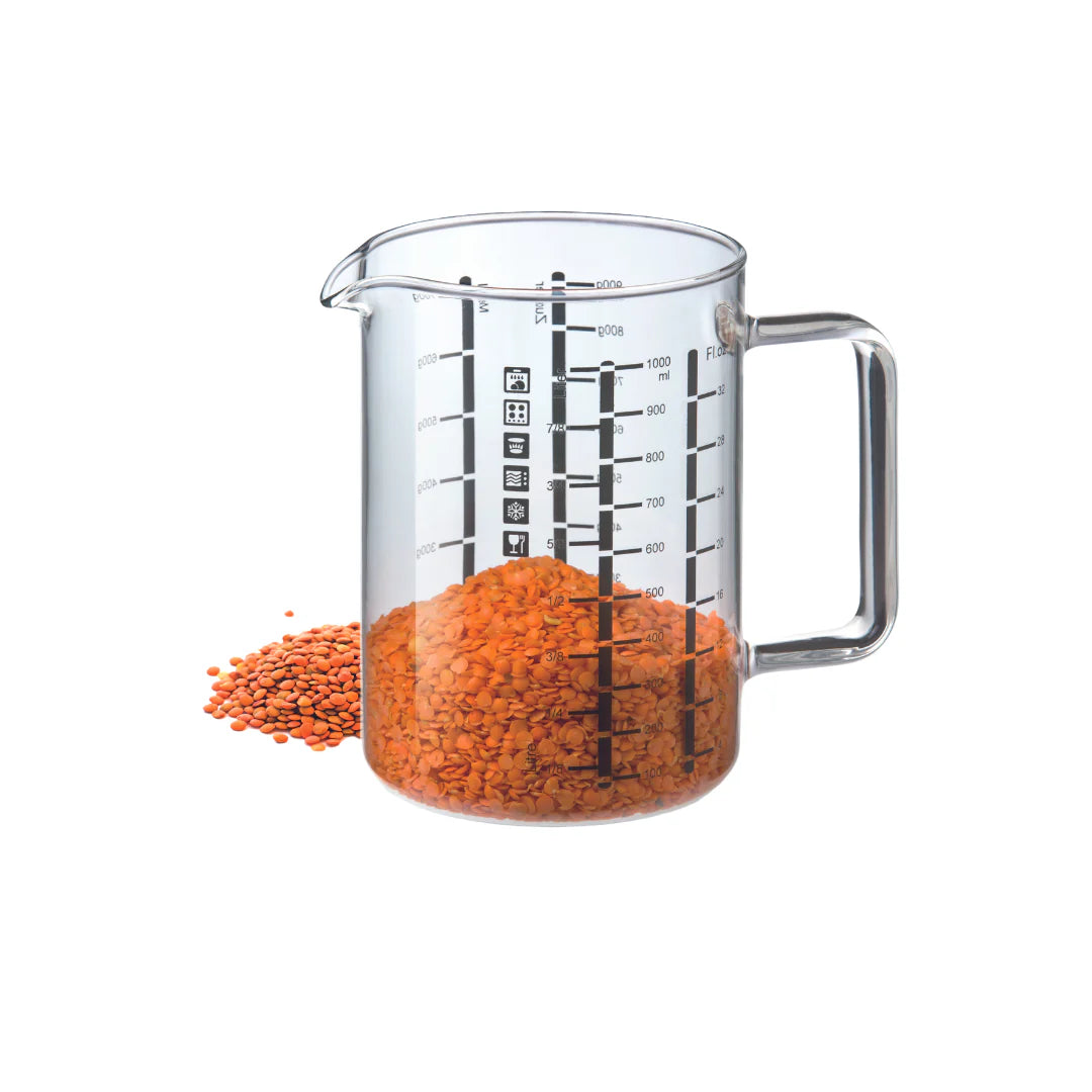 Simax 2-Piece Glass Borosilicate Measuring Beaker Jug Set 1L/500ml