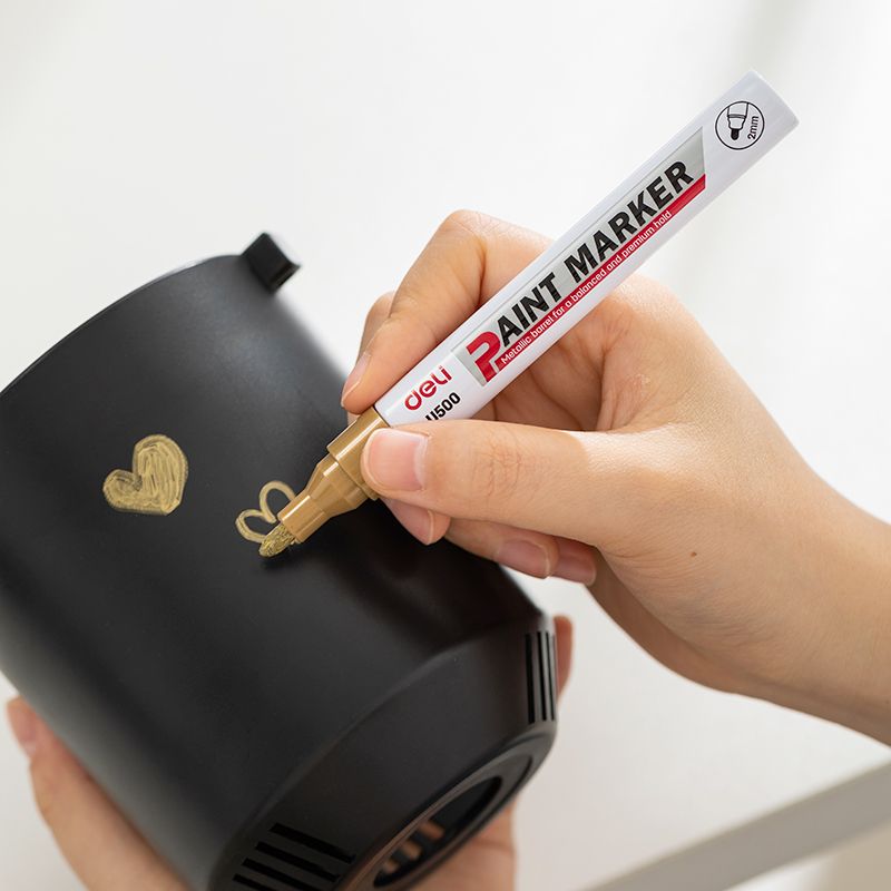 Deli Paint Marker Bullet Tip 2mm Waterproof Gold EU500-GD 1pc