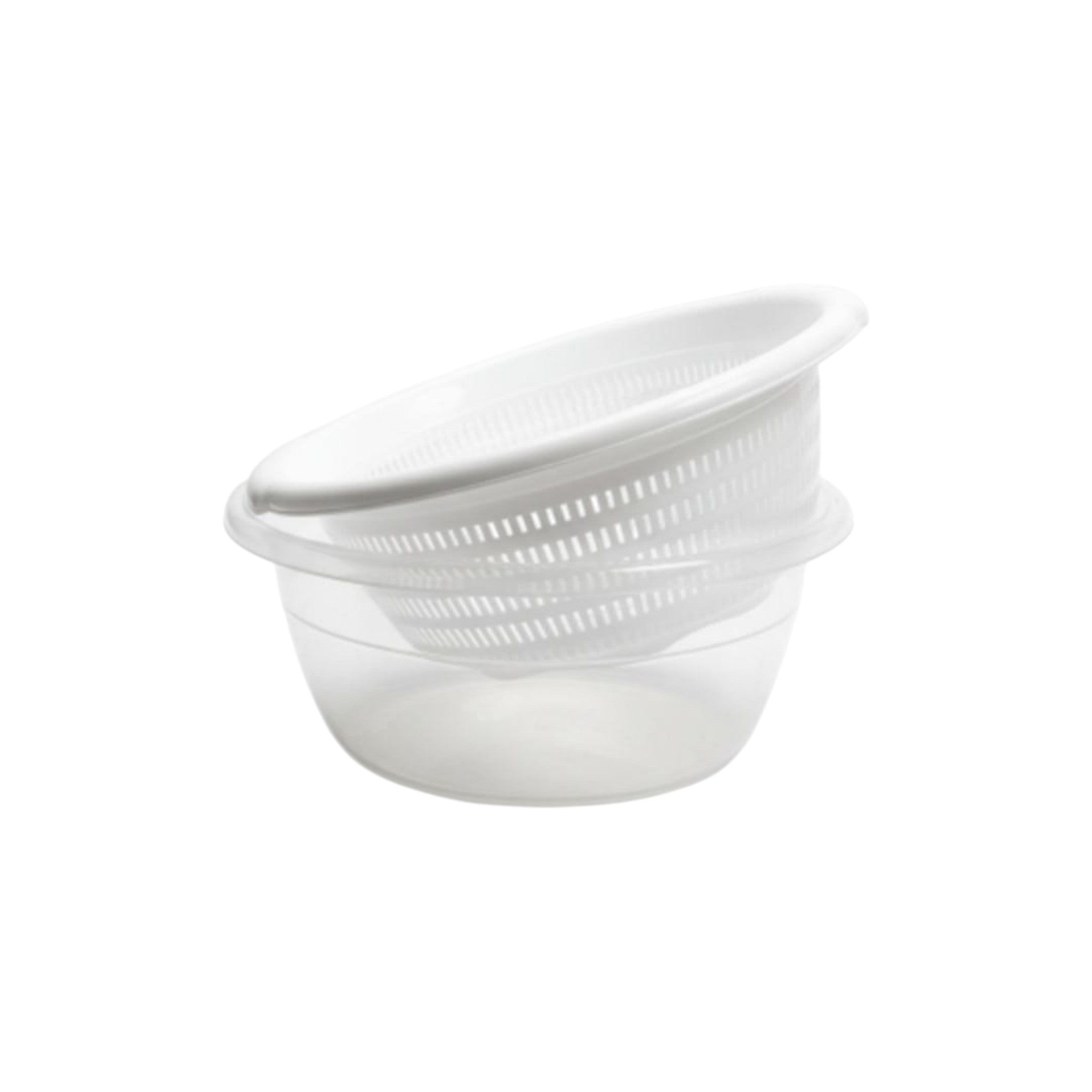 Plastic Emarald Clear Round Basin With Handle Strainer