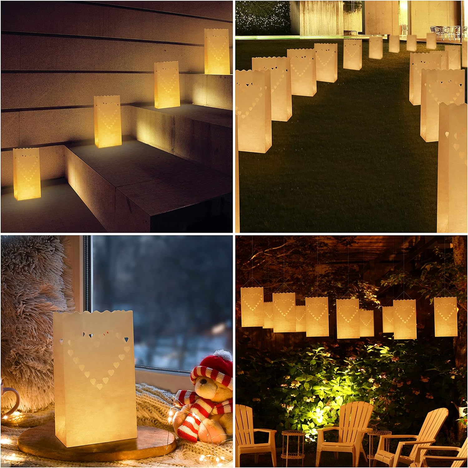 Kraft Paper Bag for Tealight Holder - Lantern Lamp Candle Bags 10pack