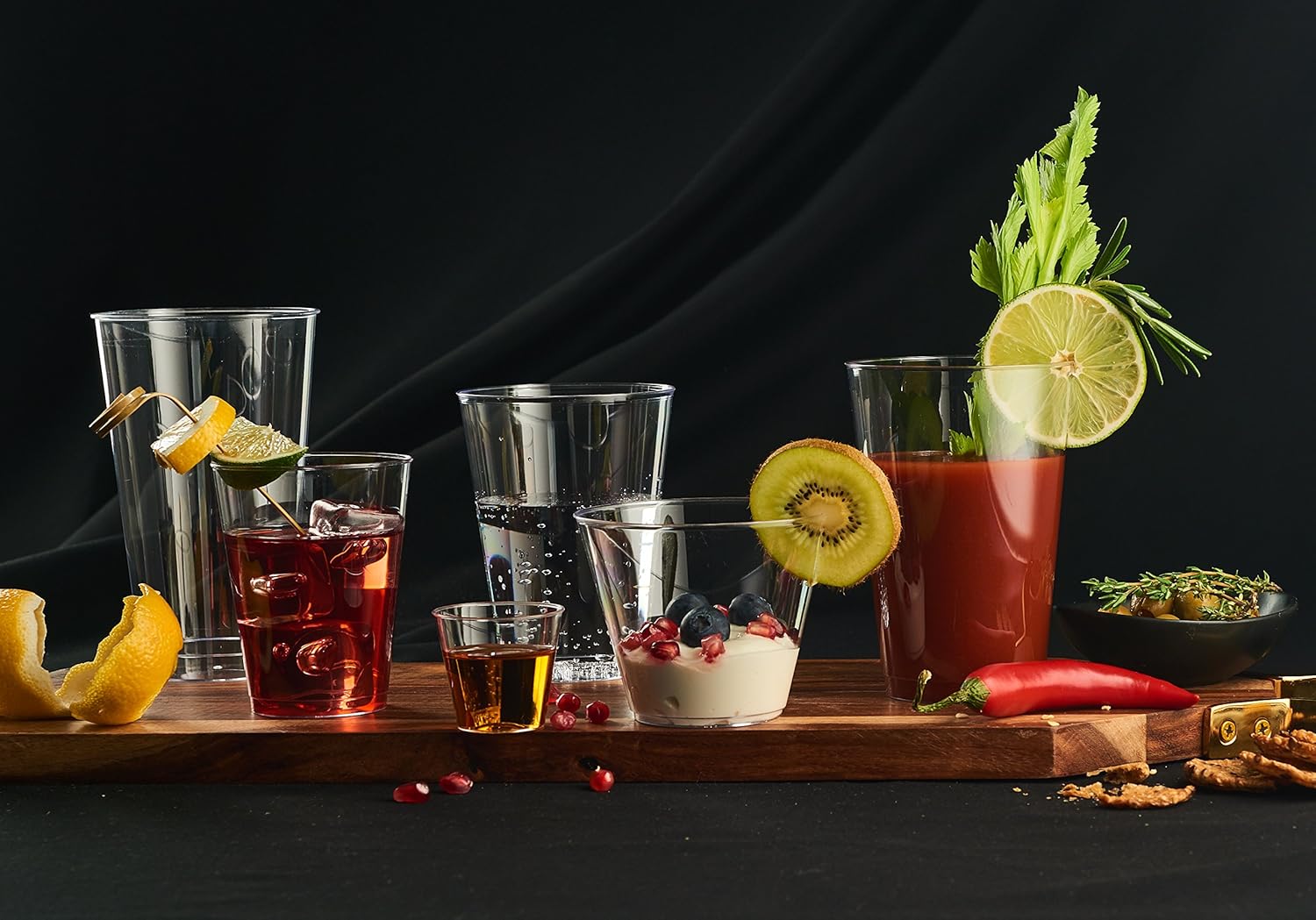 Acrylic Plastic Mini Reusable Dessert/Drinking Cups 4.6x5cm 10pack