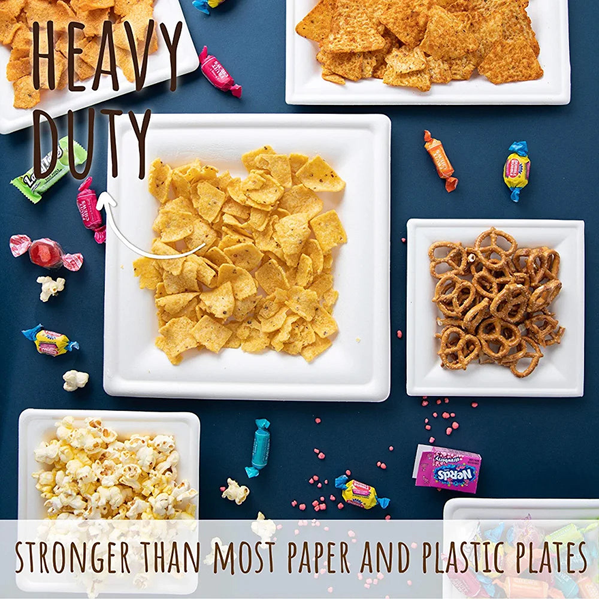 Biodegradable Bagasse Takeaway Plate Square 16x16cm