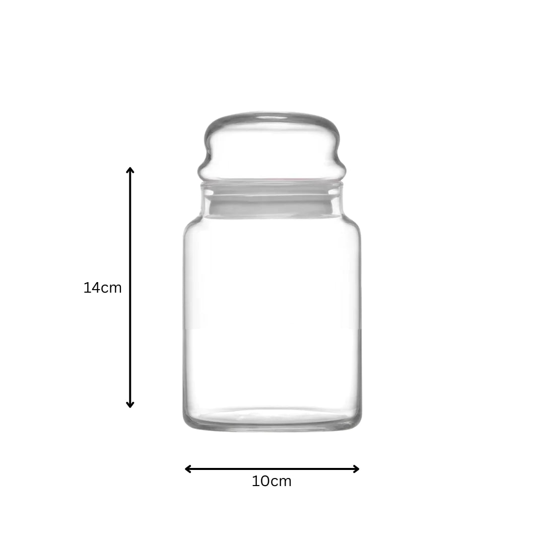 LAV Glass Canister Jar 635ml with White Lid SGN946