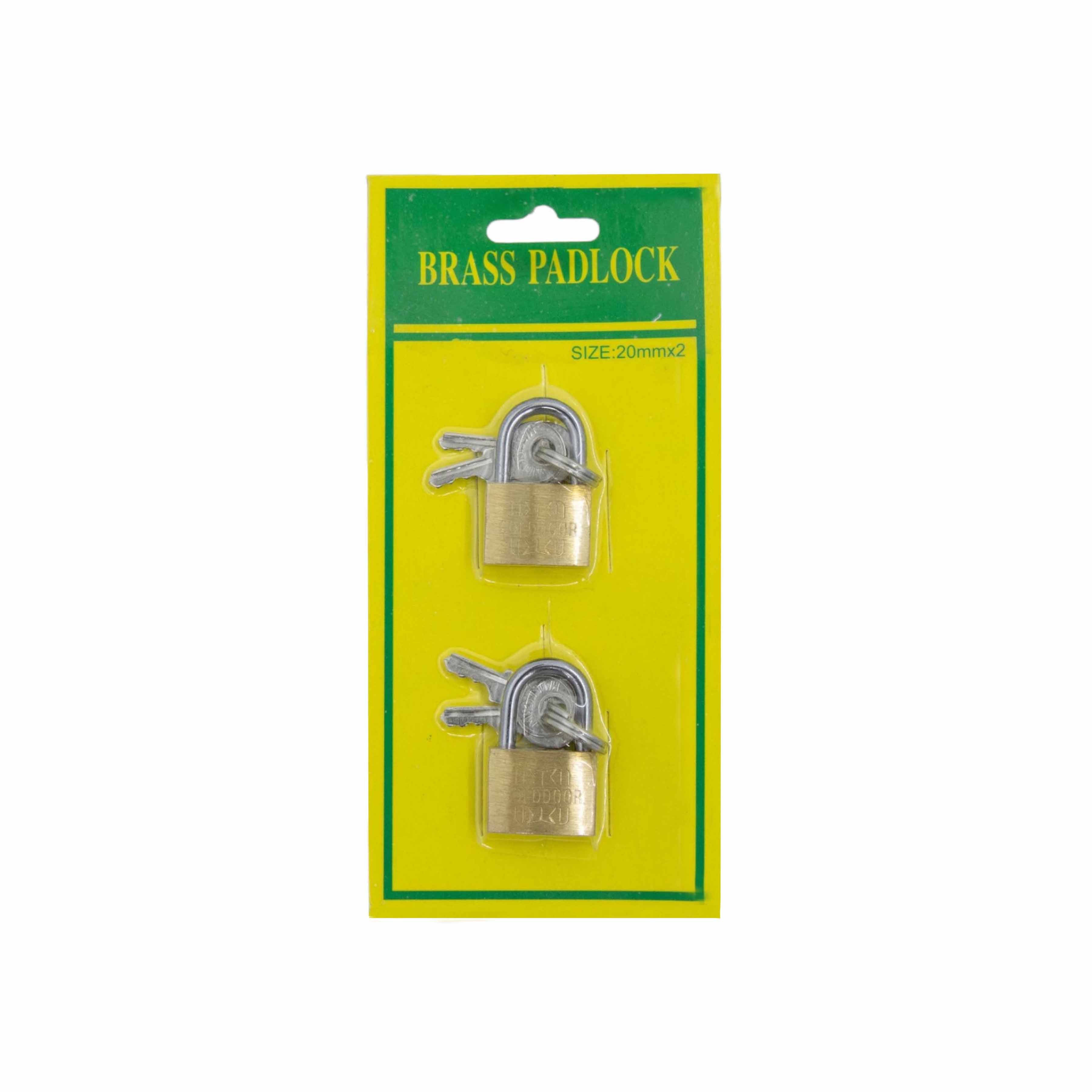 Padlock Brass 20mm 2pce 8898
