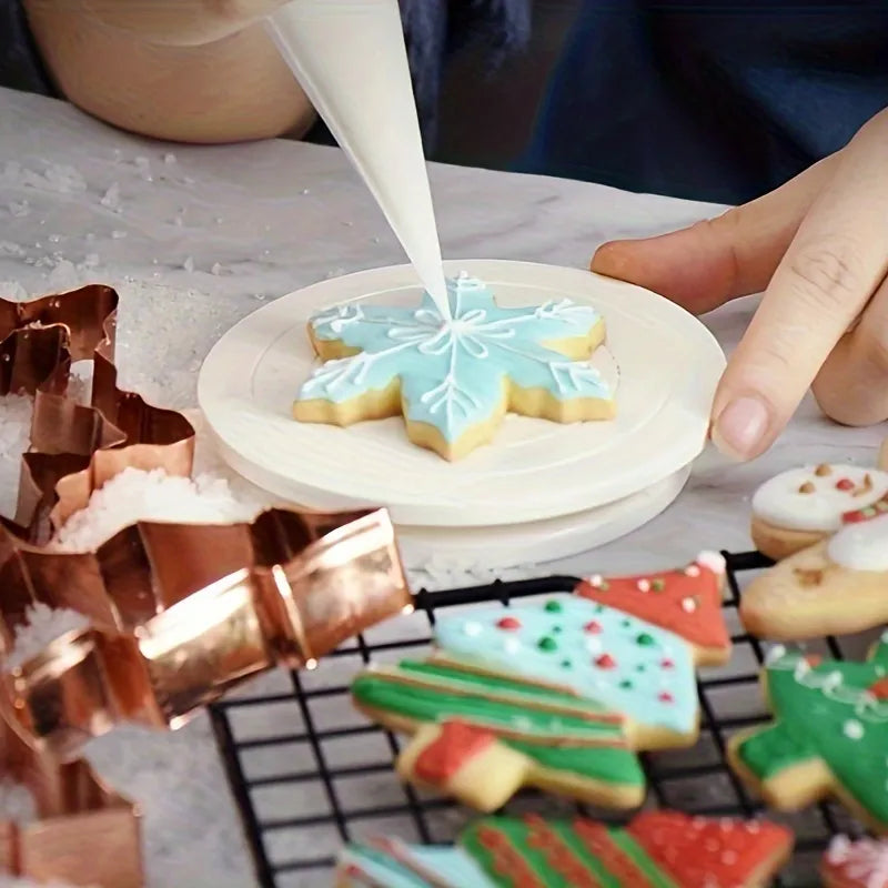 Mini Cookies Decorating Turntable with Stand 12.4x1.8cm Plastic Non-Slip